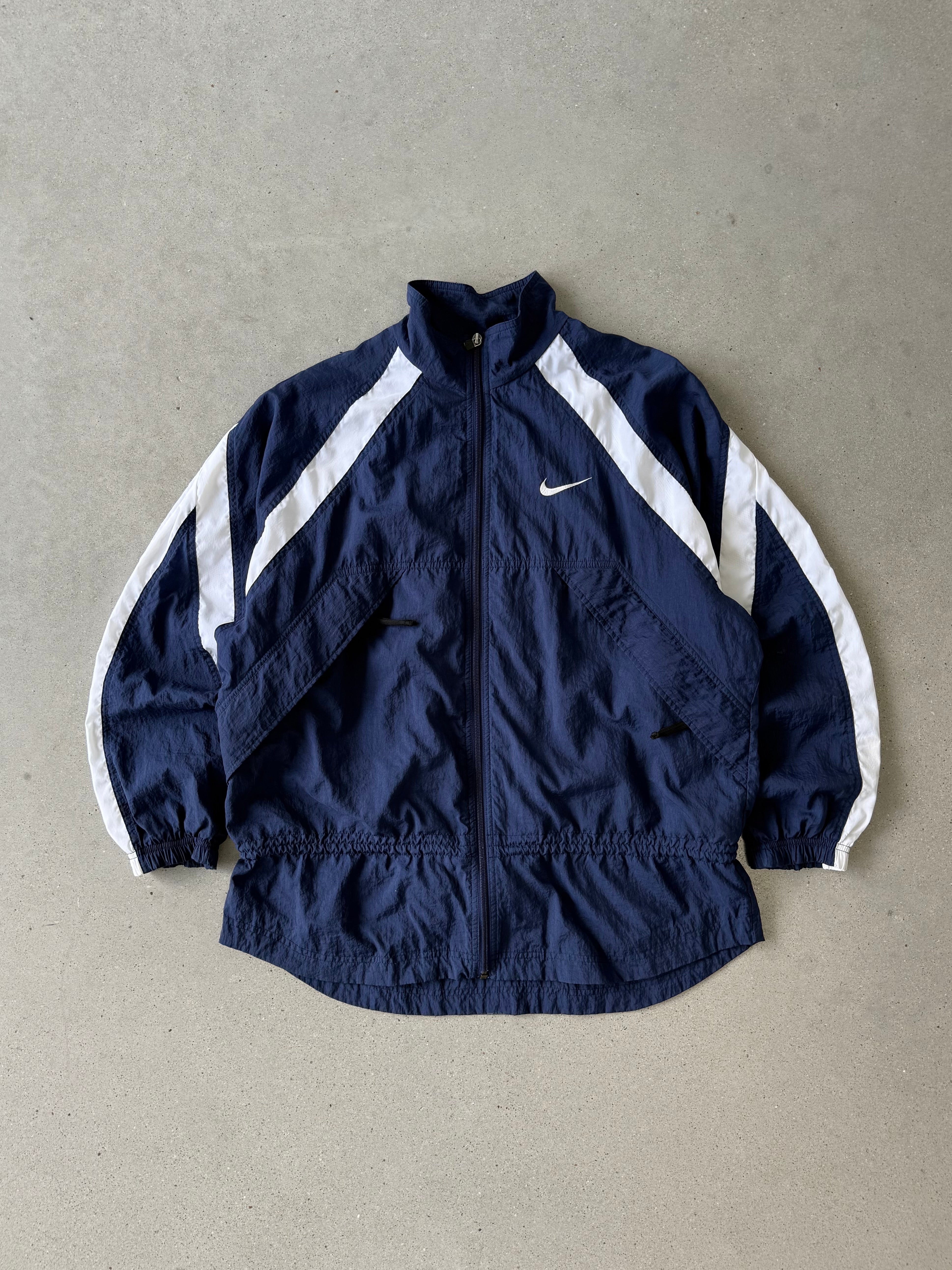 Vintage Nike Mini Swoosh Navy/White Windbreaker - M