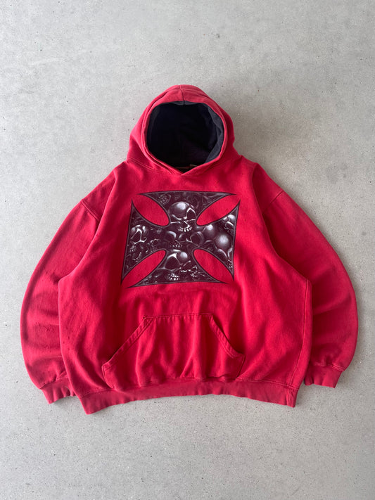 Vintage Y2K ODM Skull Skater Hoodie - XXL