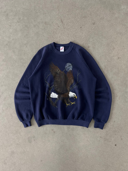 Vintage 1990 Night Eagle Nature Sweatshirt - XL