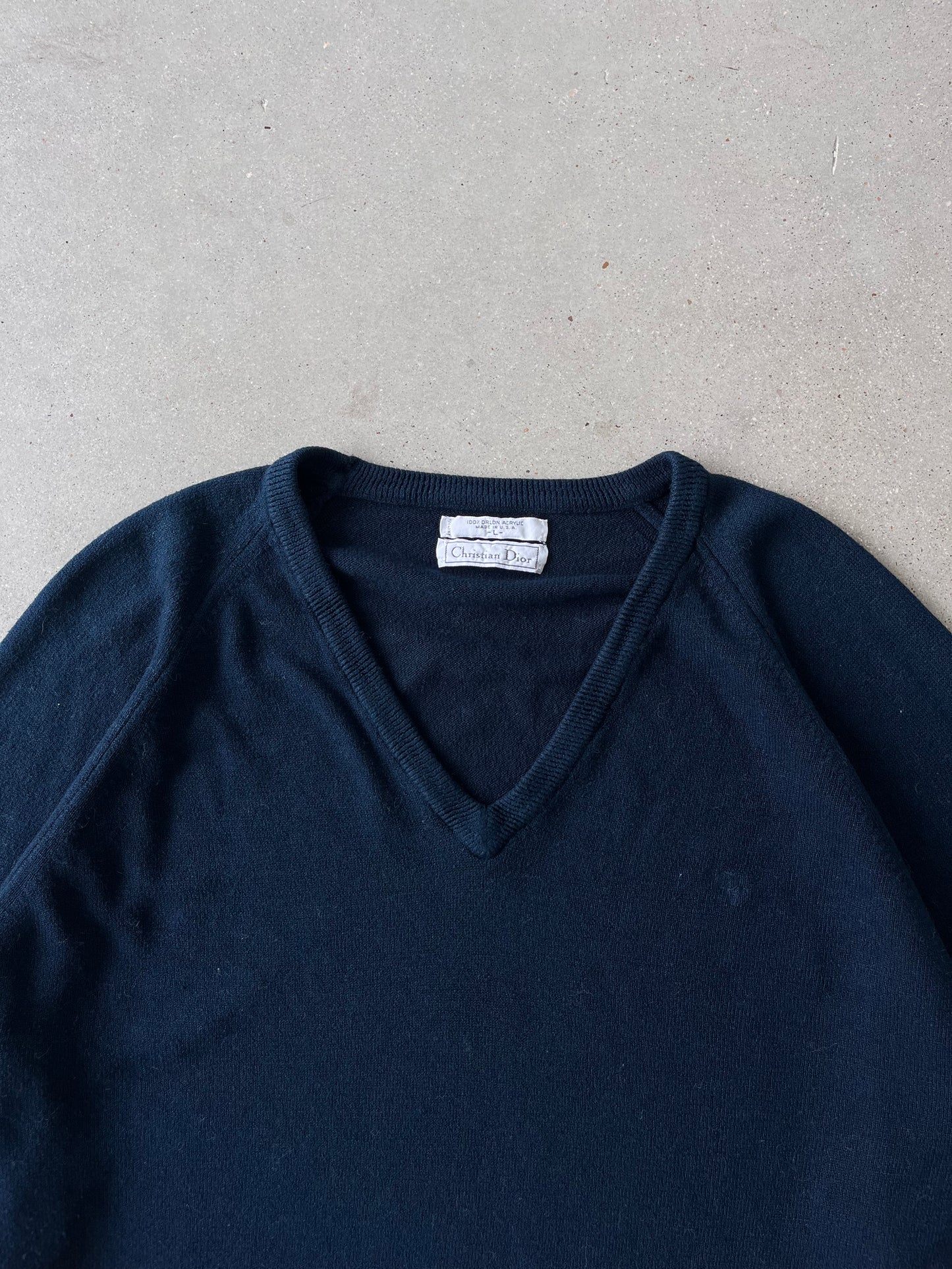 Vintage Christian Dior V-neck Sweater - L