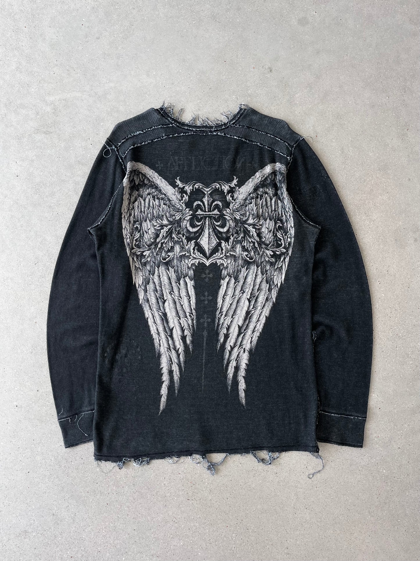 Vintage Y2K Affliction Blue/Black Reversible Thermal - XL