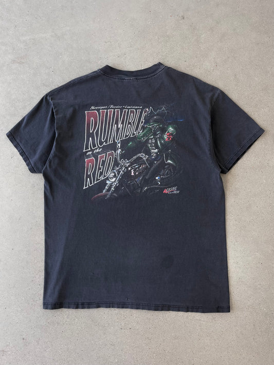 Vintage Rumble on the Red Biker Faded Tee - XL