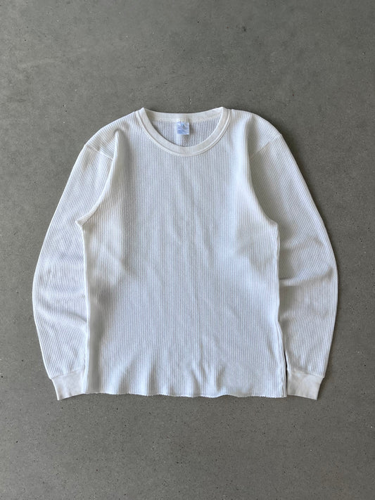 Vintage White Thermal Long Sleeve - L