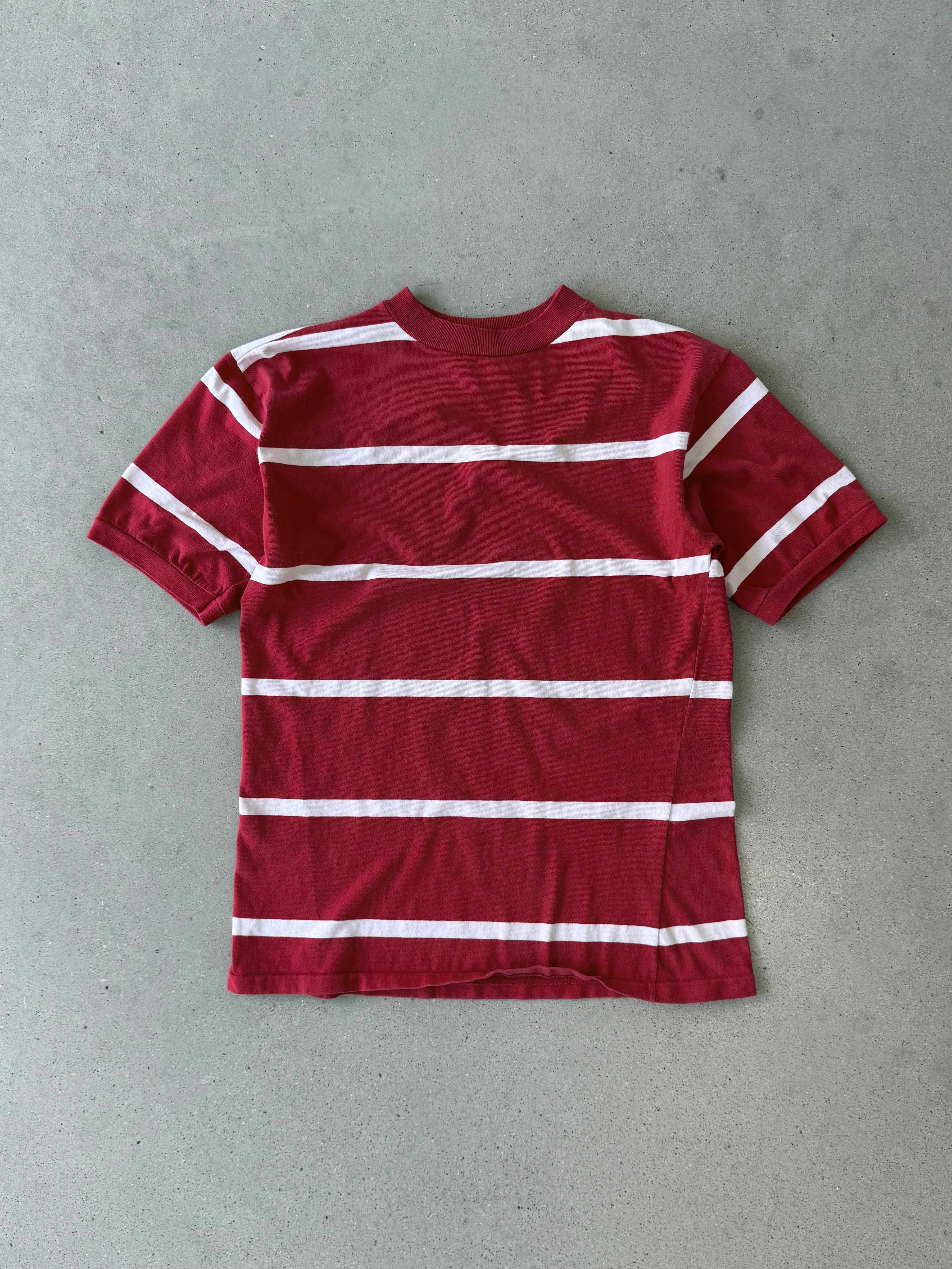 Vintage Red/White Striped Tee - M