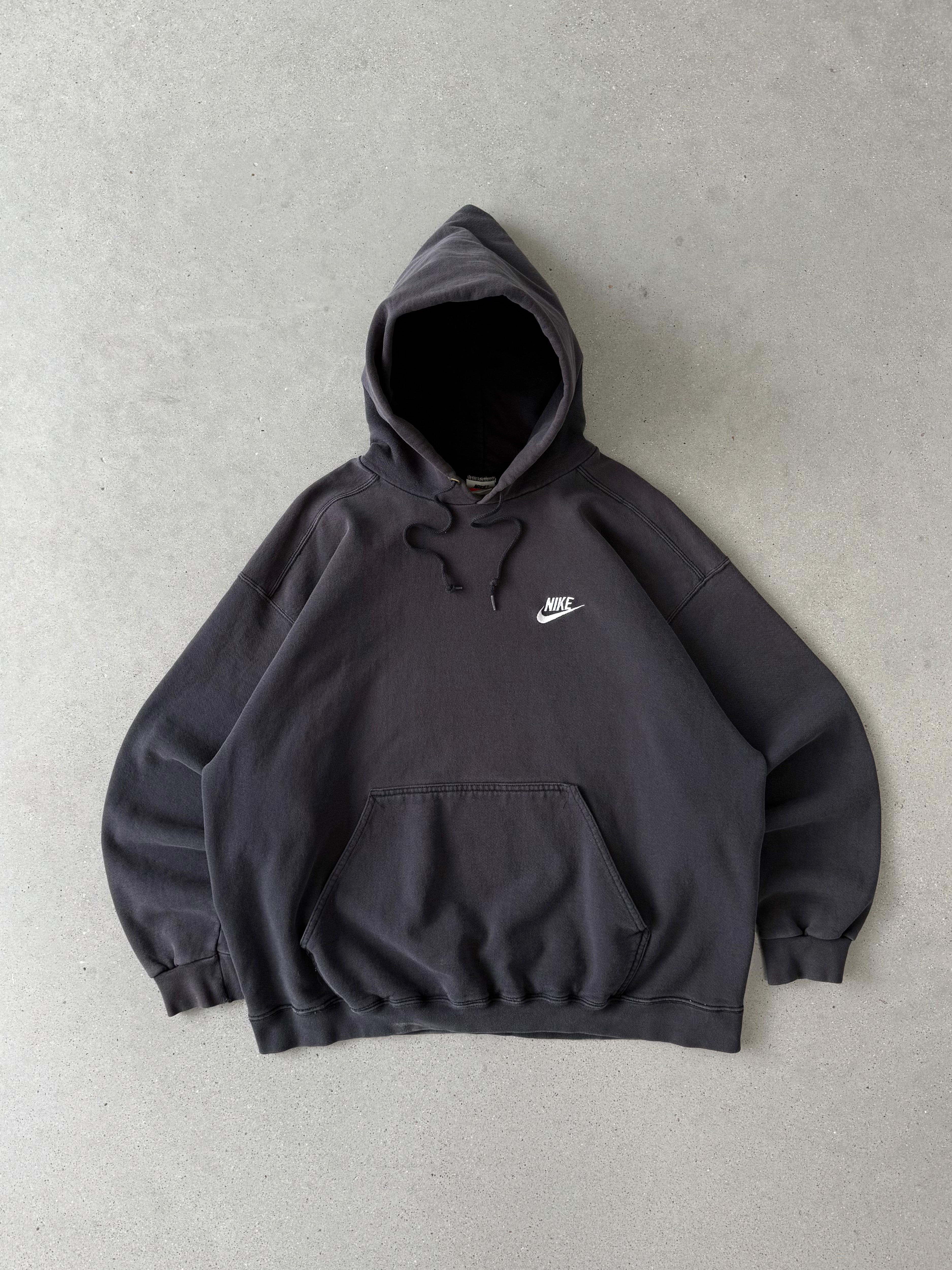 Vintage 1990s Nike Black Hoodie - XL
