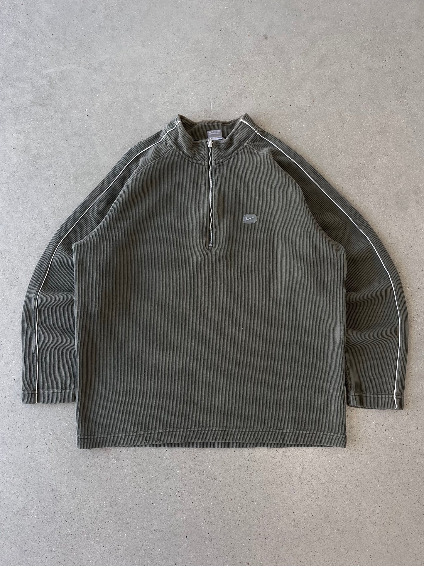 Vintage Nike Mini Swoosh Olive Quarter Zip - L