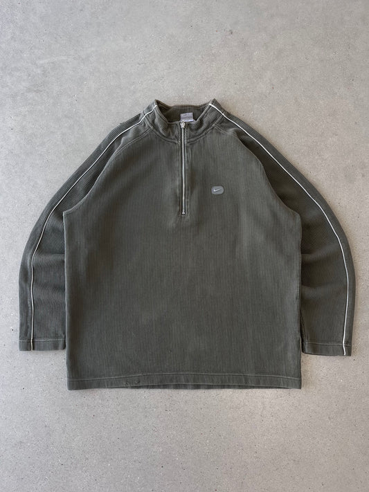 Vintage Nike Mini Swoosh Olive Quarter Zip - L