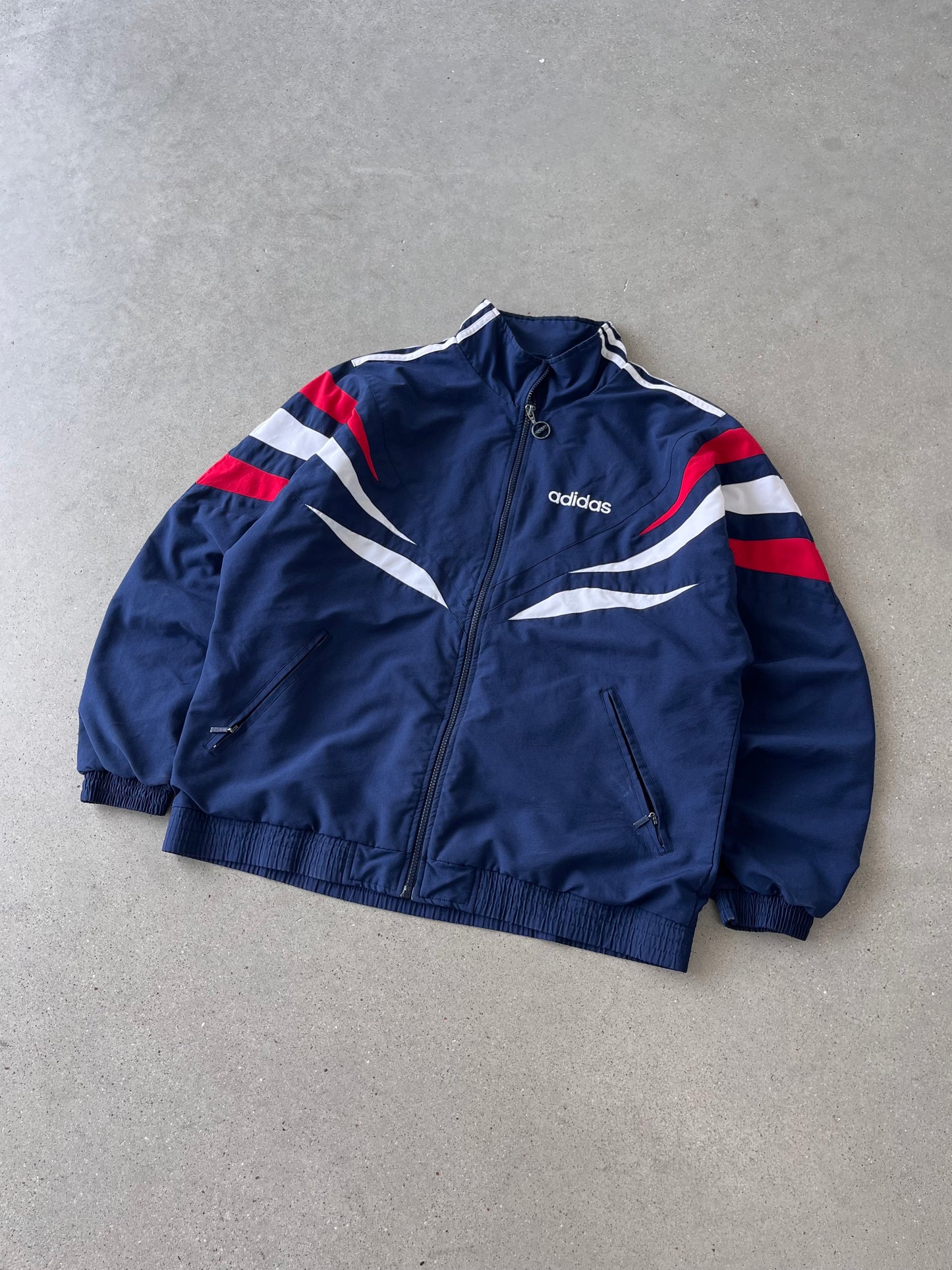 Vintage Adidas Navy/Red Track Jacket - L