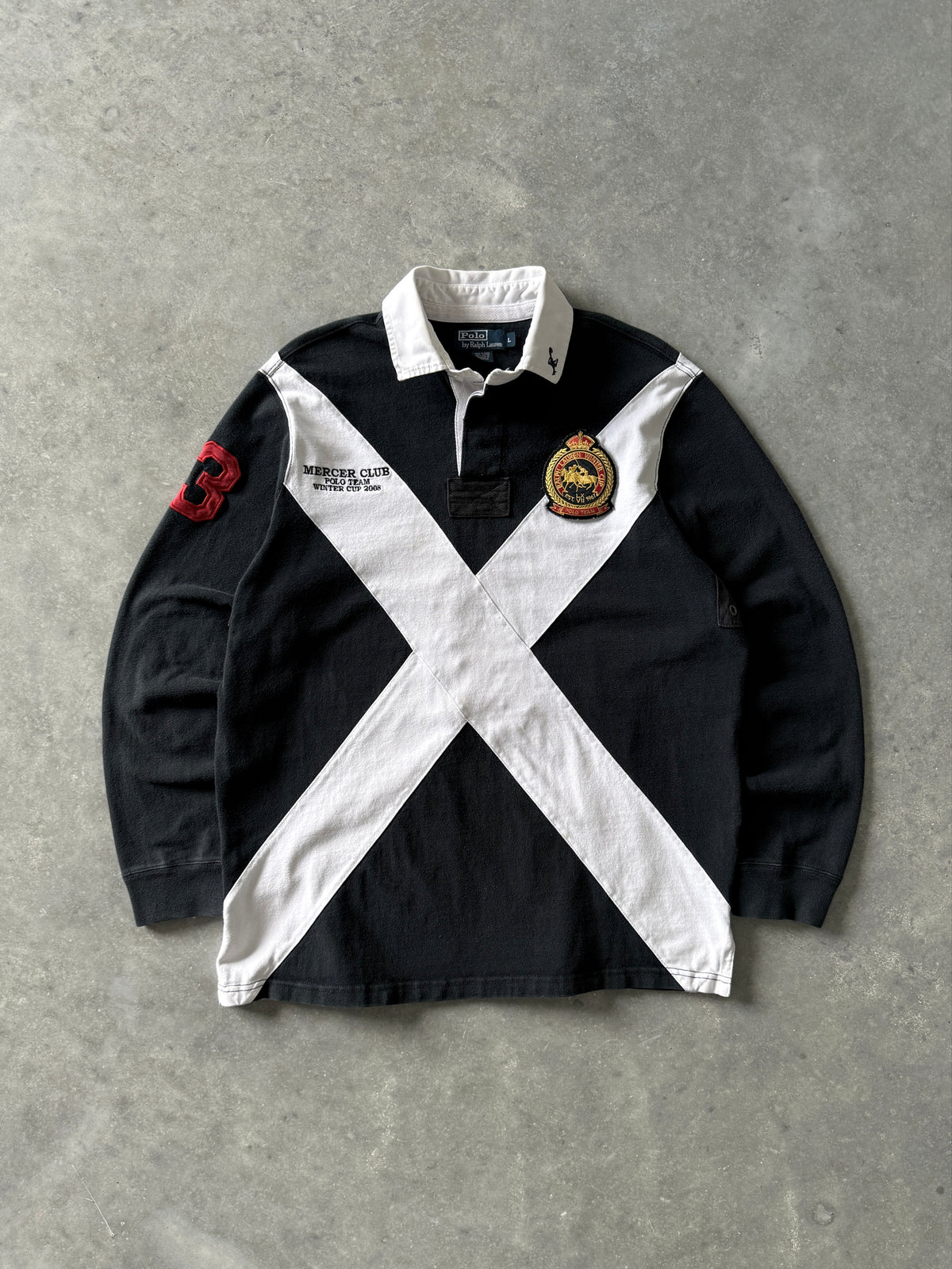 Vintage 2000s Polo By Ralph Lauren "Mercer Polo Team" Rugby Long Sleeve (L)
