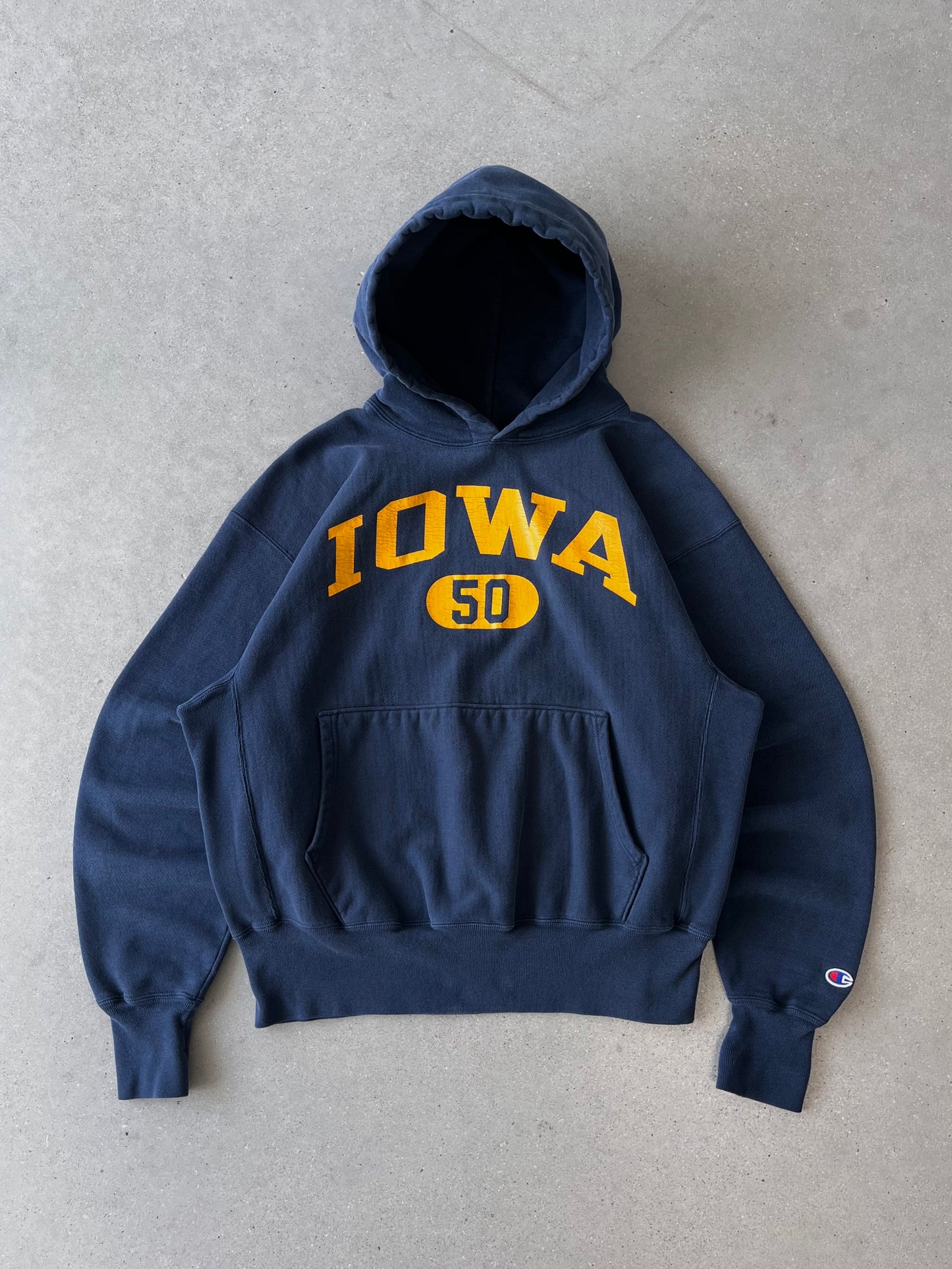 Vintage IOWA Champion Reverse Weave Hoodie - L