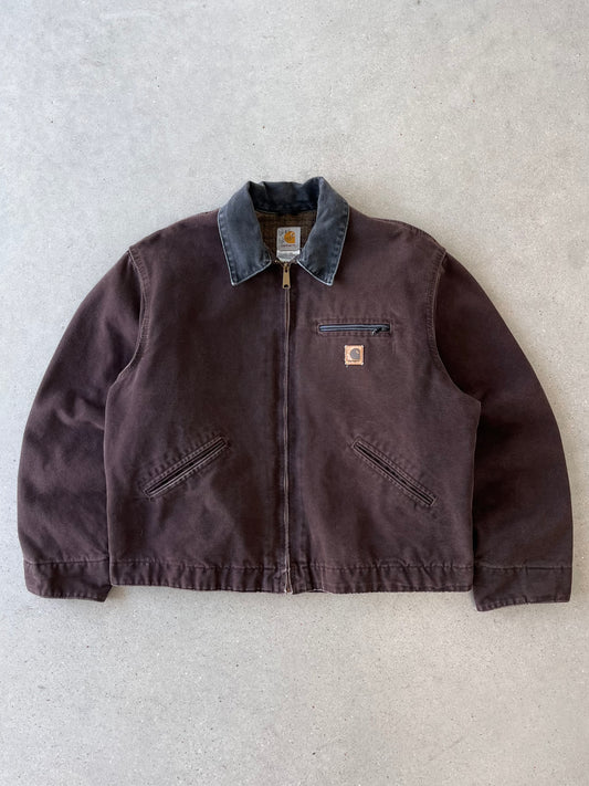 Vintage Carhartt Brown Blanket-lined Detroit Jacket - XL