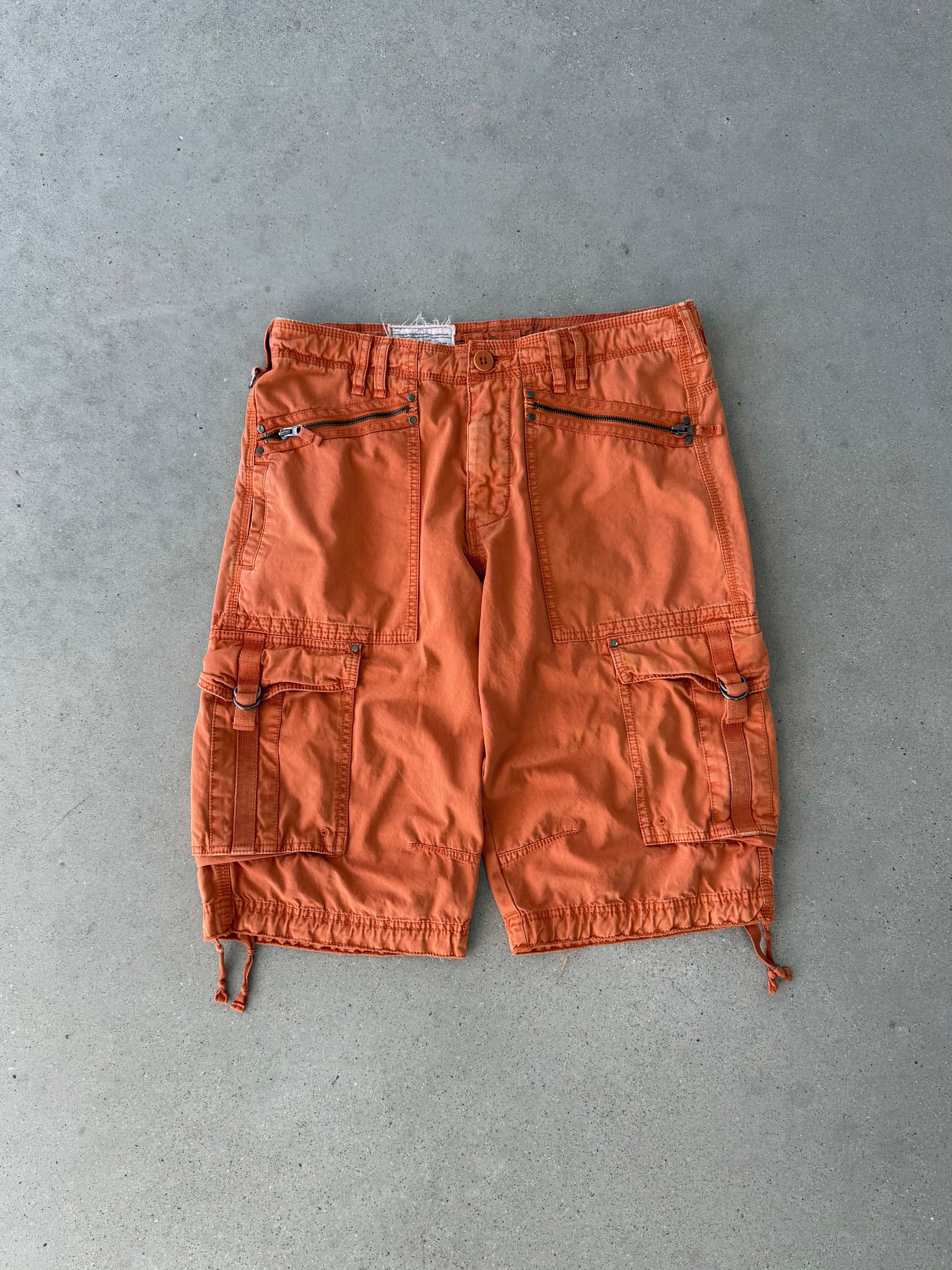 Vintage Triple Five Soul Orange Cargo Shorts - 32