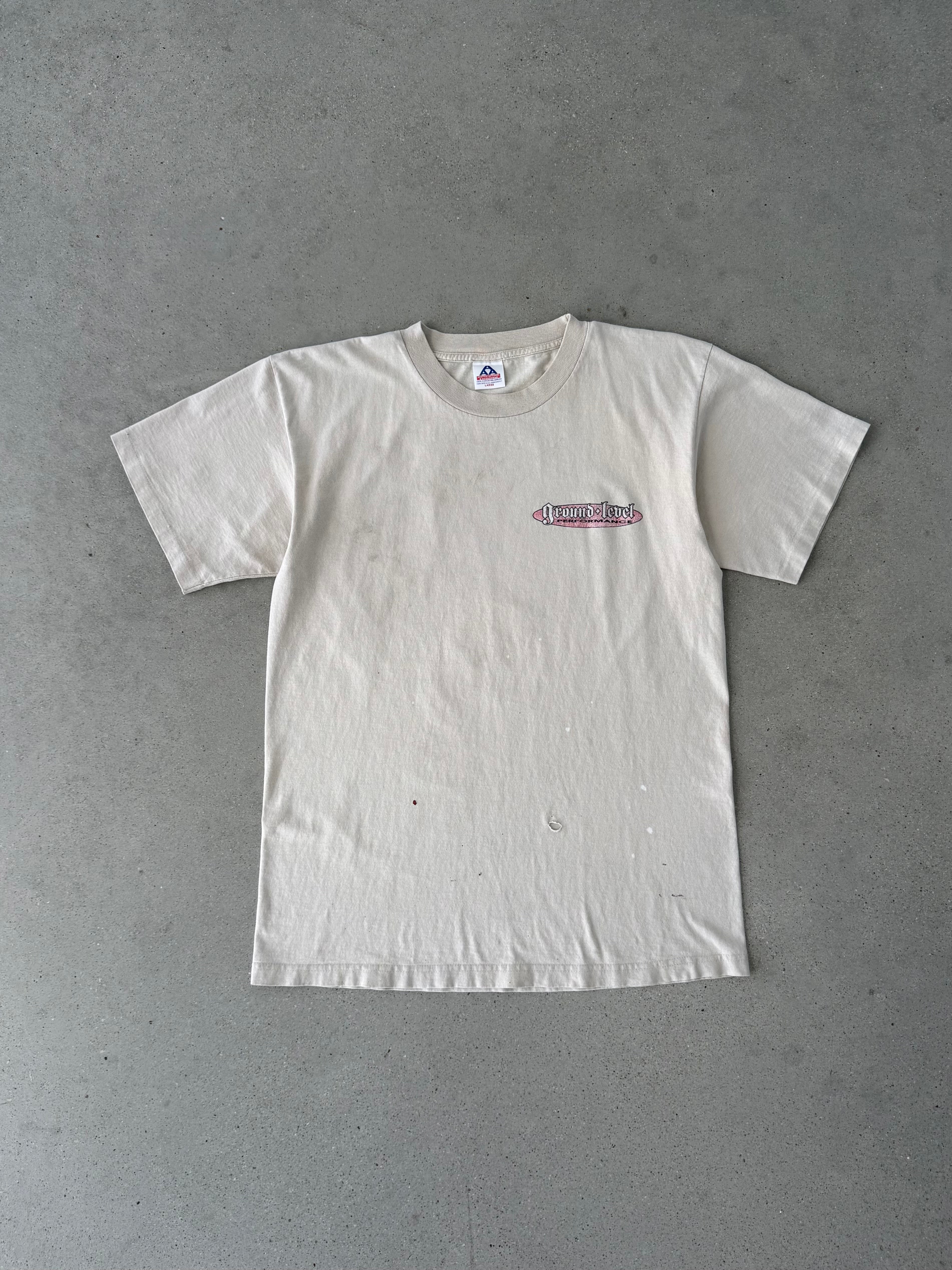Vintage Distressed Ground Level Car Tee - L