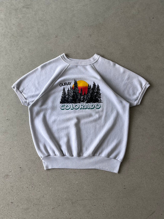 Vintage 'Ouray Colorado' Short Sleeved Ringer Sweatshirt - L