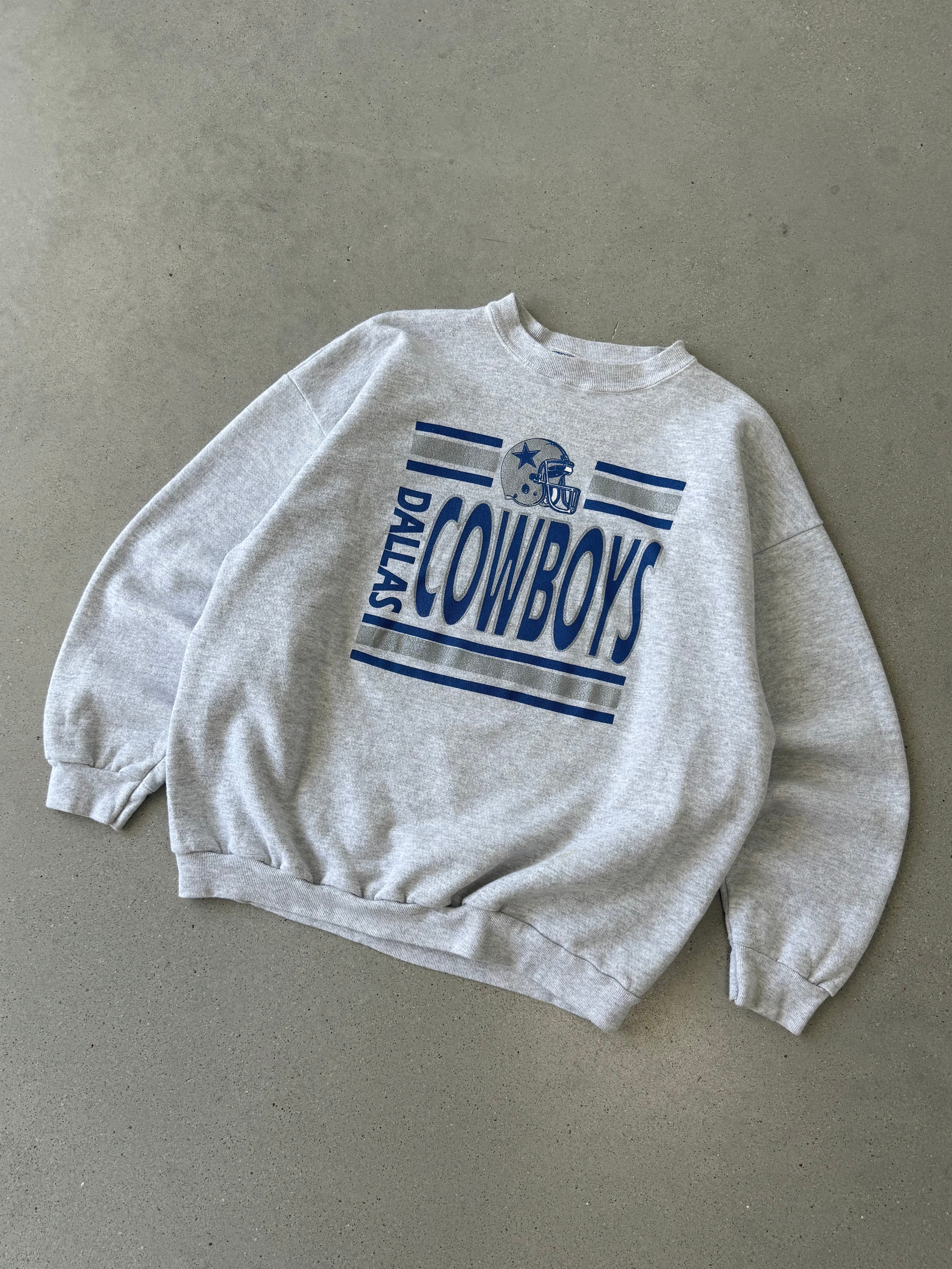 Vintage Dallas Cowboys Gray  Spellout Sweatshirt  - XXL