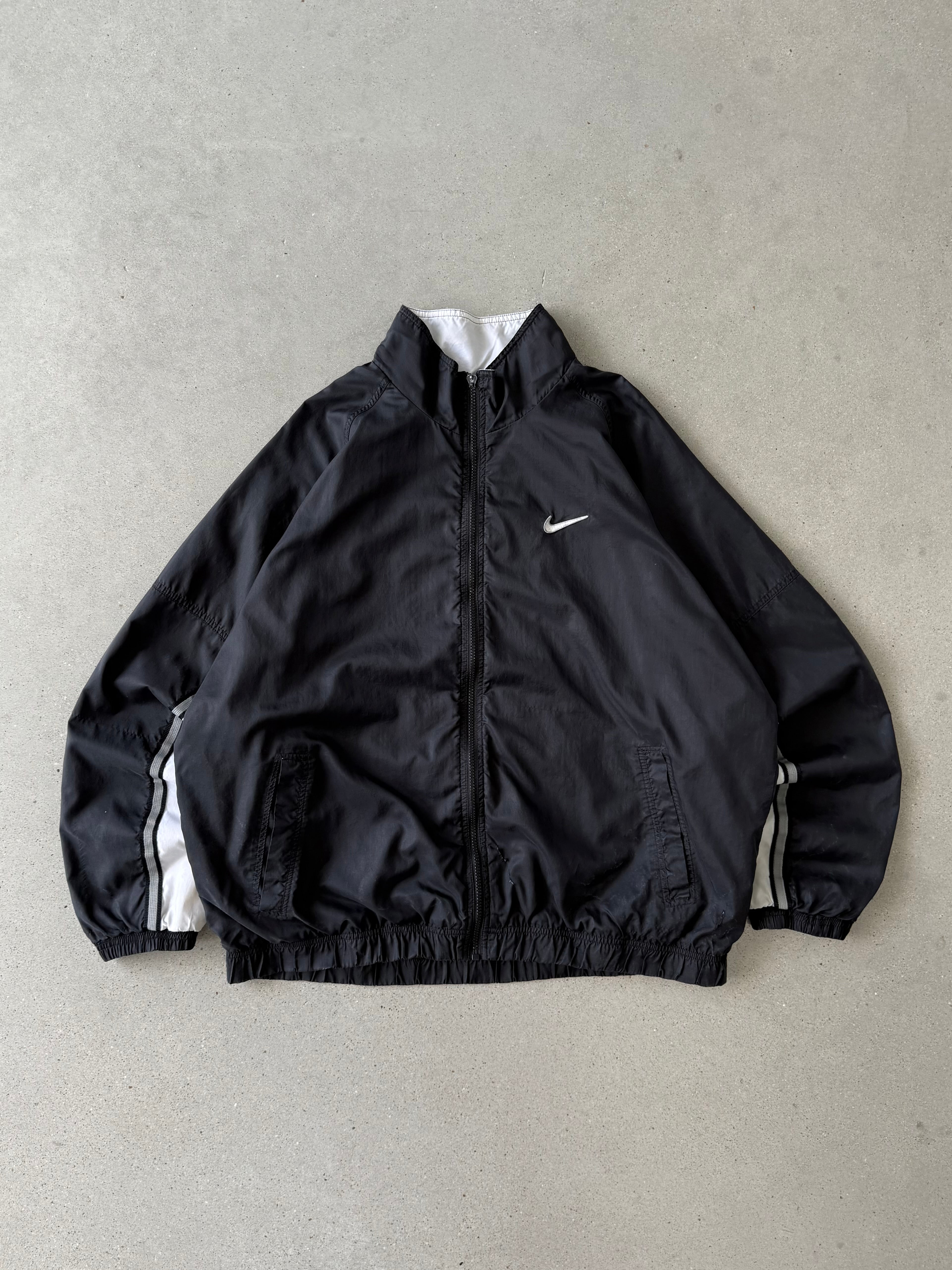Vintage Nike Big Swoosh Black/White Track Jacket - XL