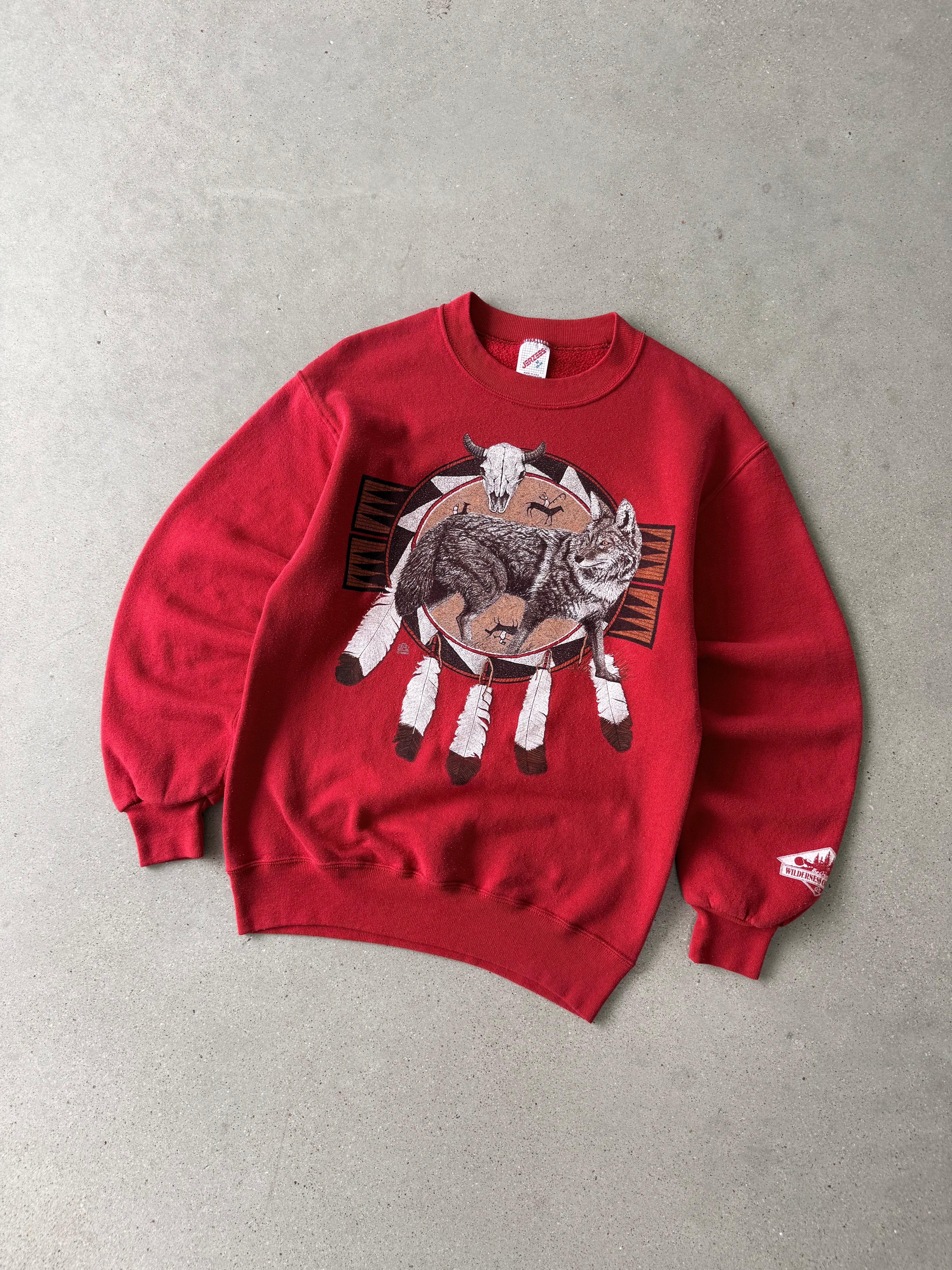 Vintage 1990s Native Wolf Sweatshirt - M