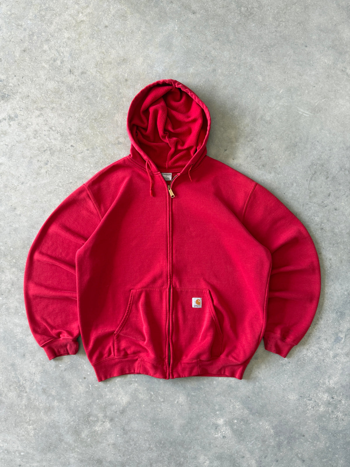 Vintage 2000s Cherry Red Carhartt Zip-up Hoodie (L)