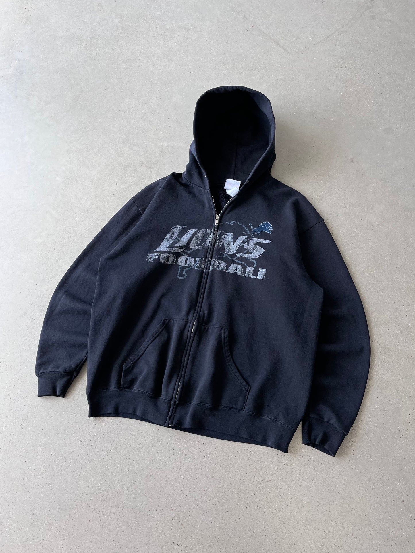 Vintage Lions Football Zip-up Hoodie - L