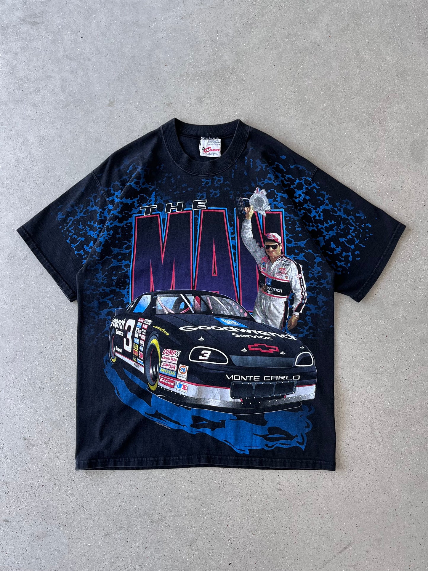 Vintage Dale Earnhardt "The Man" AOP NASCAR Tee - L