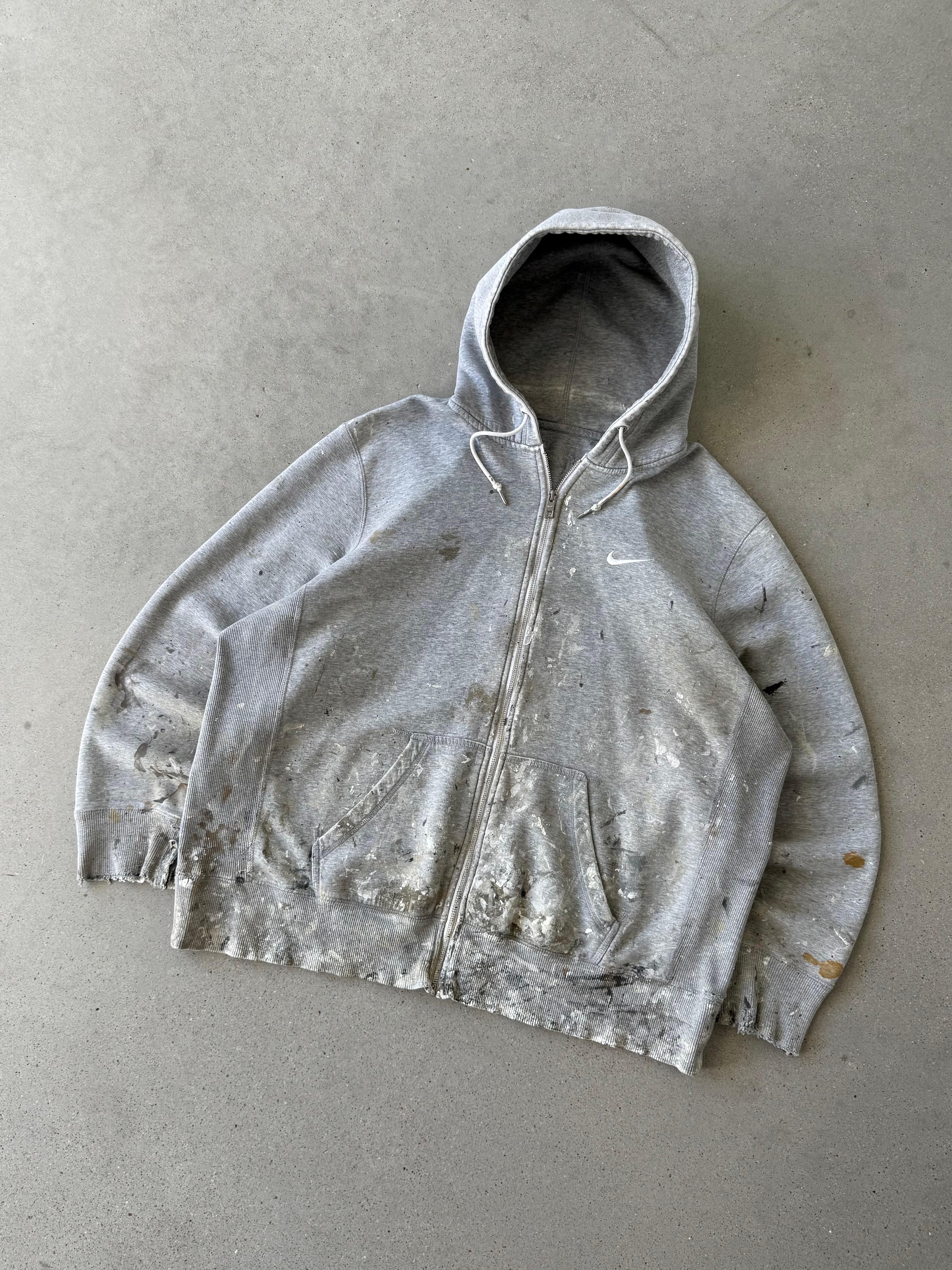 Vintage Nike Painter's Mini Swoosh Zip-up Hoodie - XL