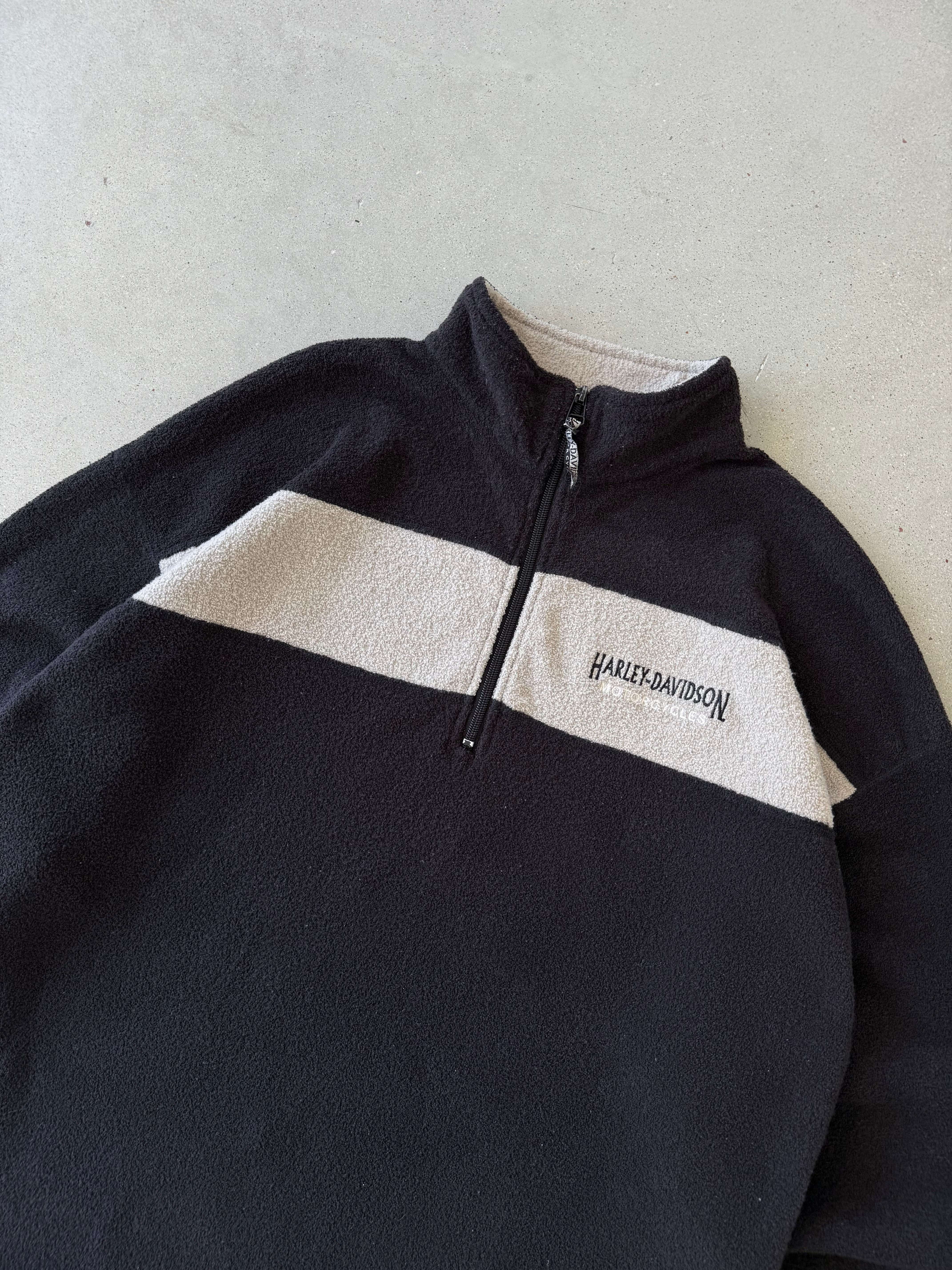 Vintage Harley Davidson Quarter-zip Fleece - L
