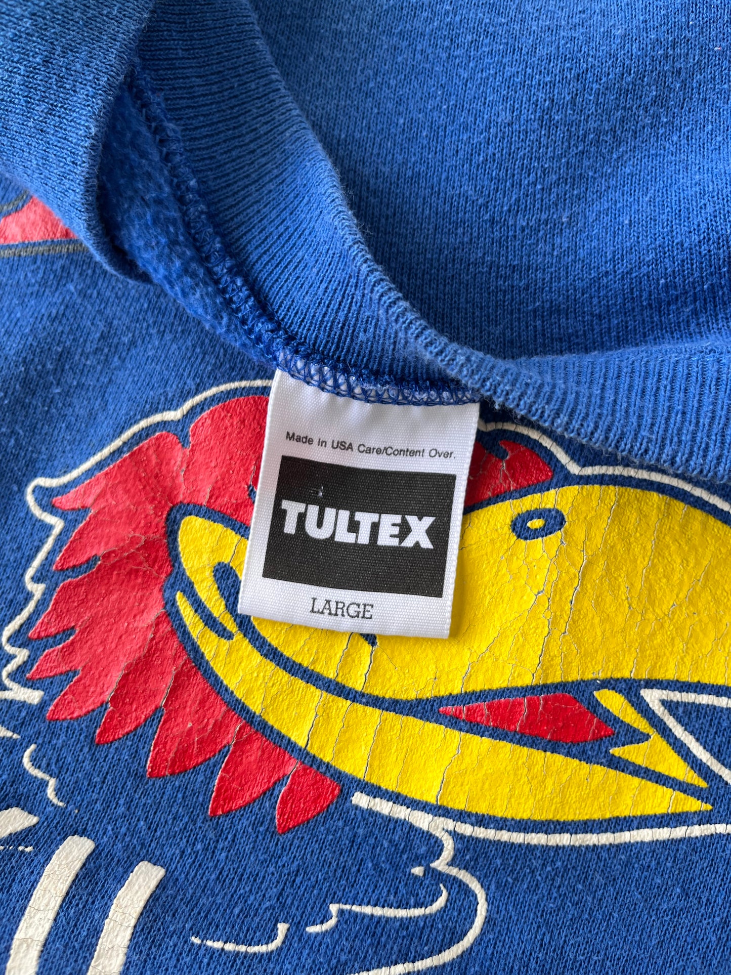 Vintage Kansas Jayhawk Crewneck - L