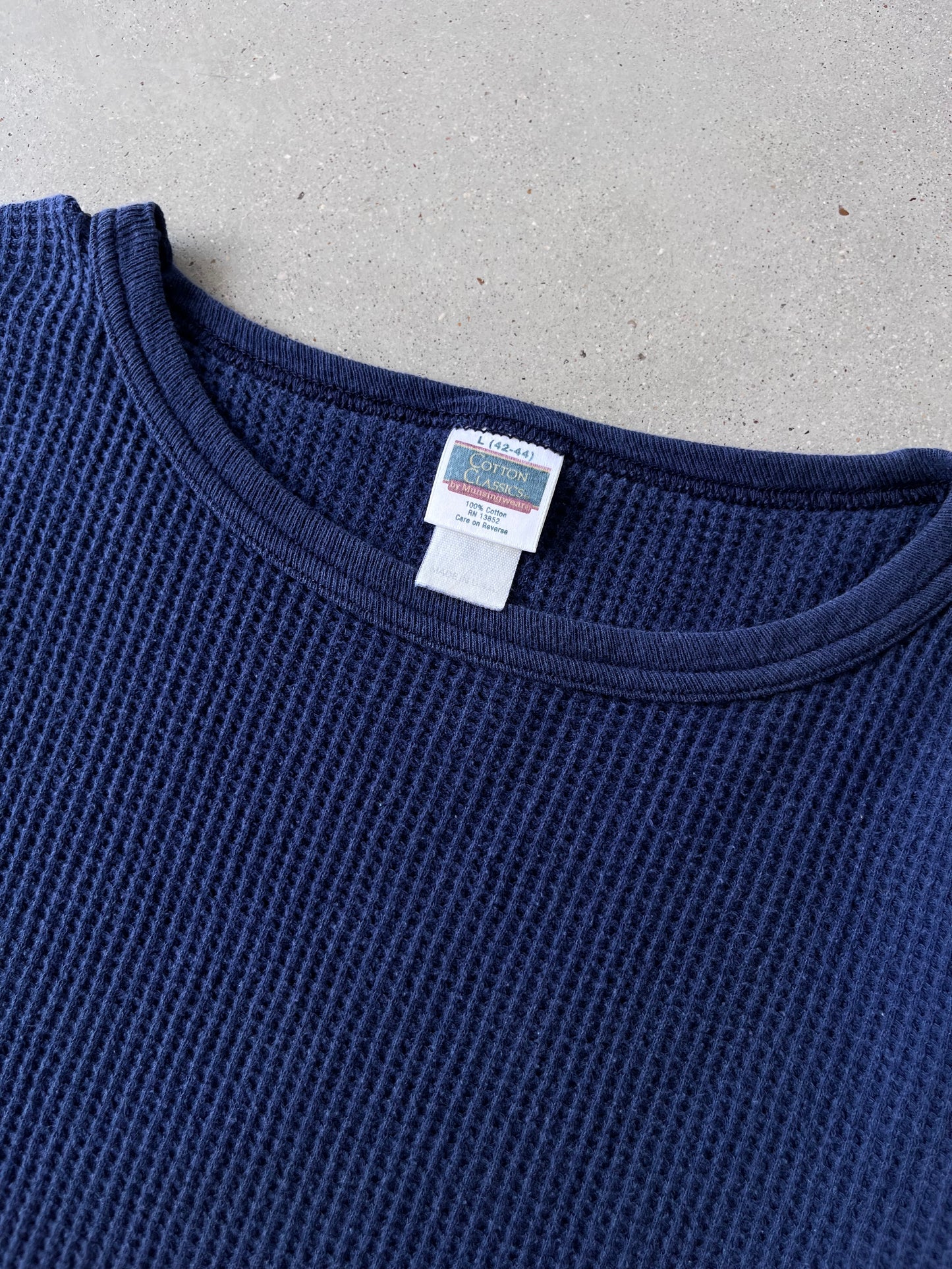 Vintage Navy Thermal Long Sleeve - L