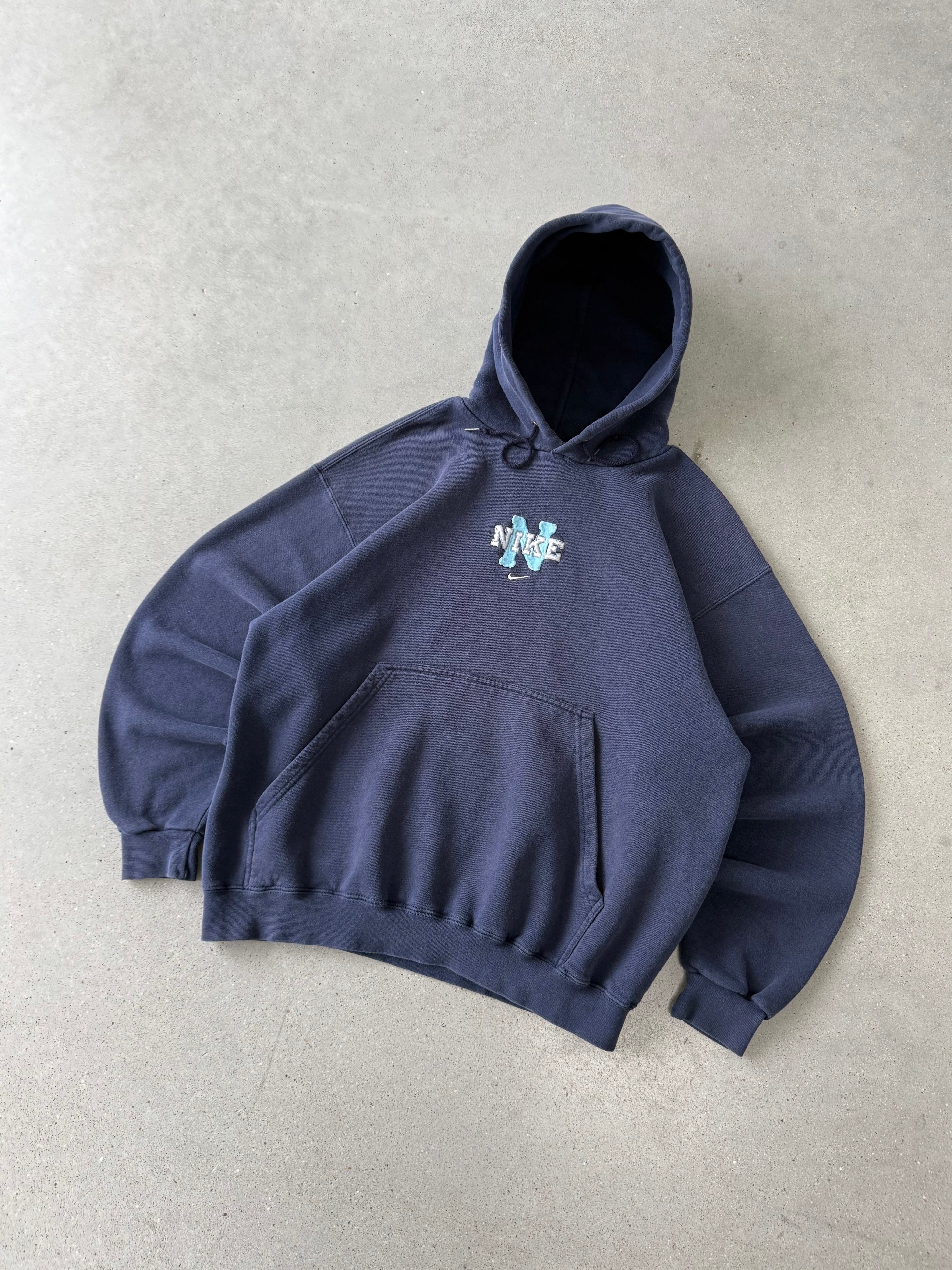 Vintage 90s Nike Center Logo Hoodie - M