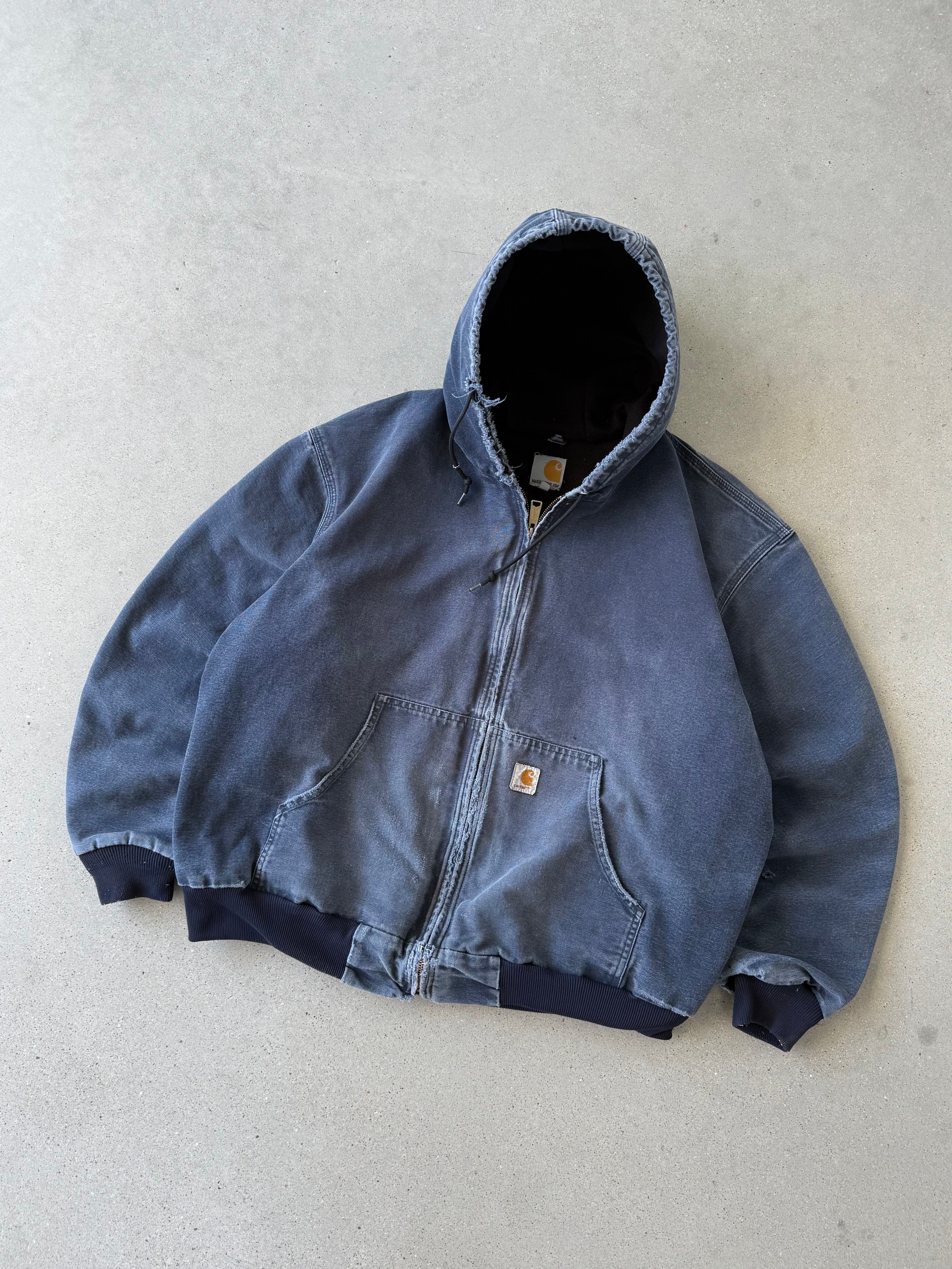 Vintage Carhartt J131 DNY Faded Navy Active Jacket - XXL (BOXY)