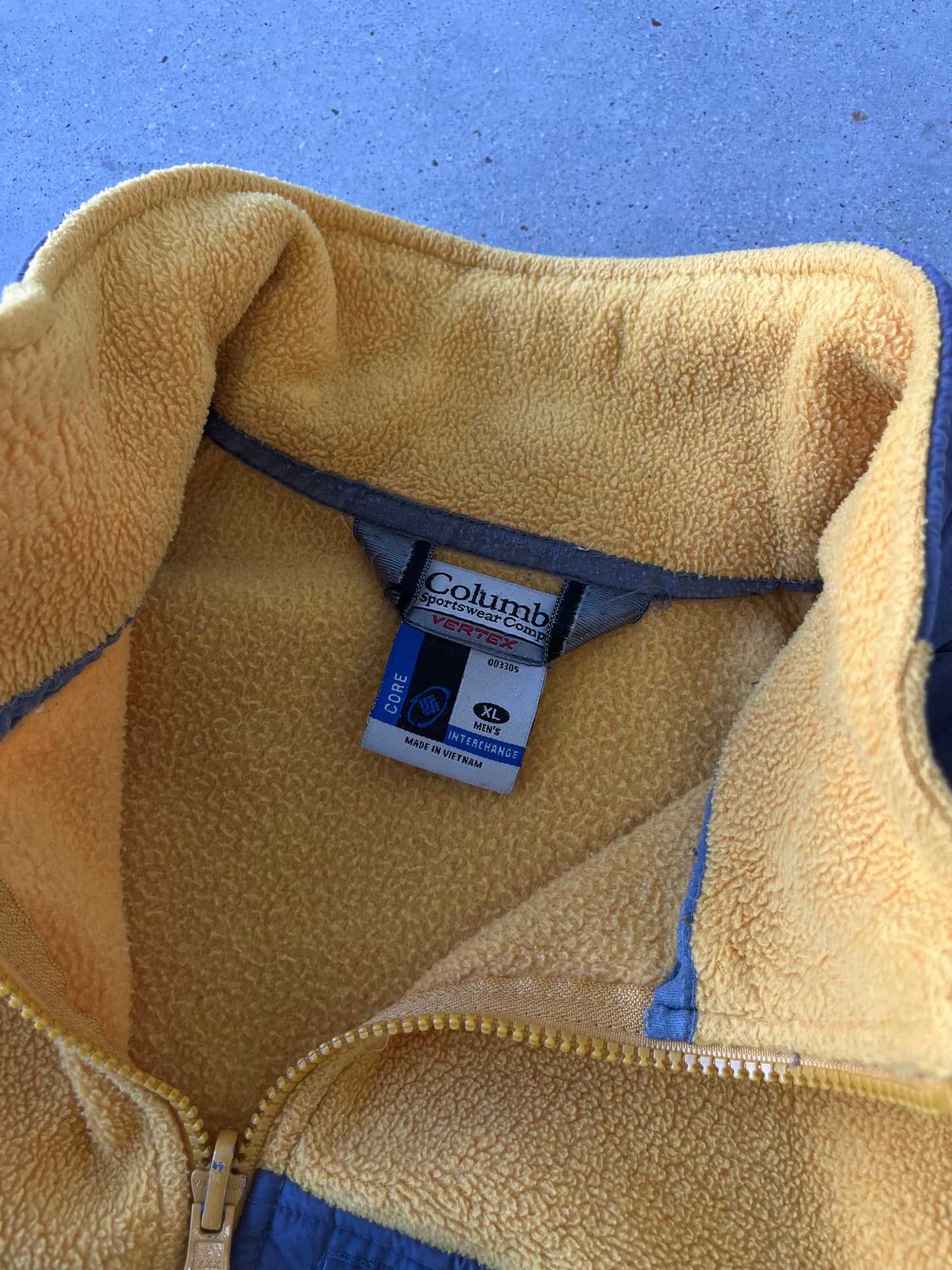 Vintage Columbia Yellow Vertex Fleece Jacket - XL