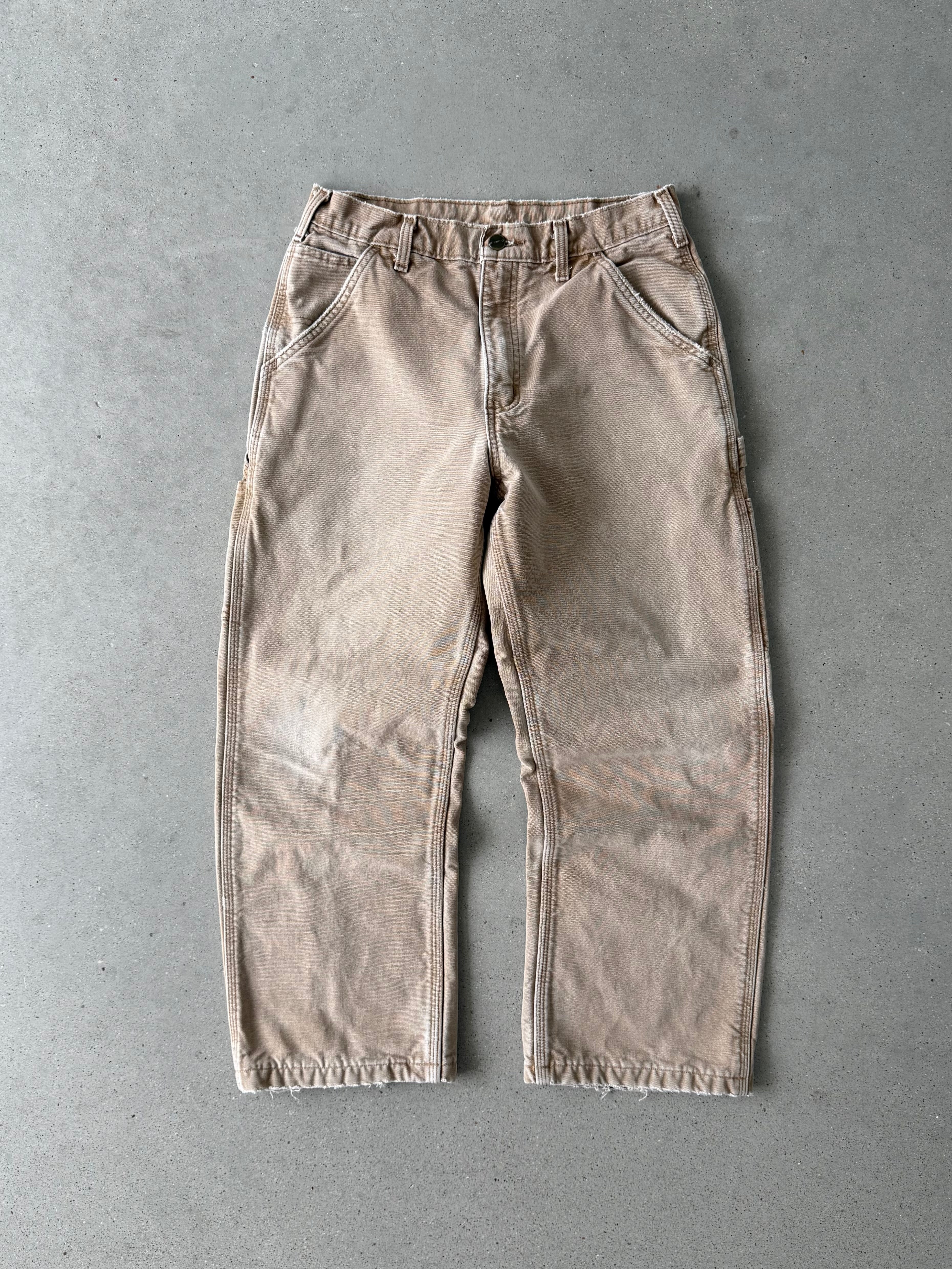 Vintage Carhartt Tan Flannel-lined Carpenter Pants - 30x27