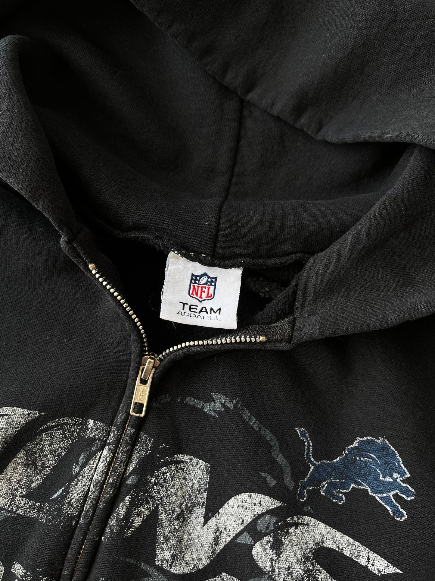 Vintage Lions Football Zip-up Hoodie - L