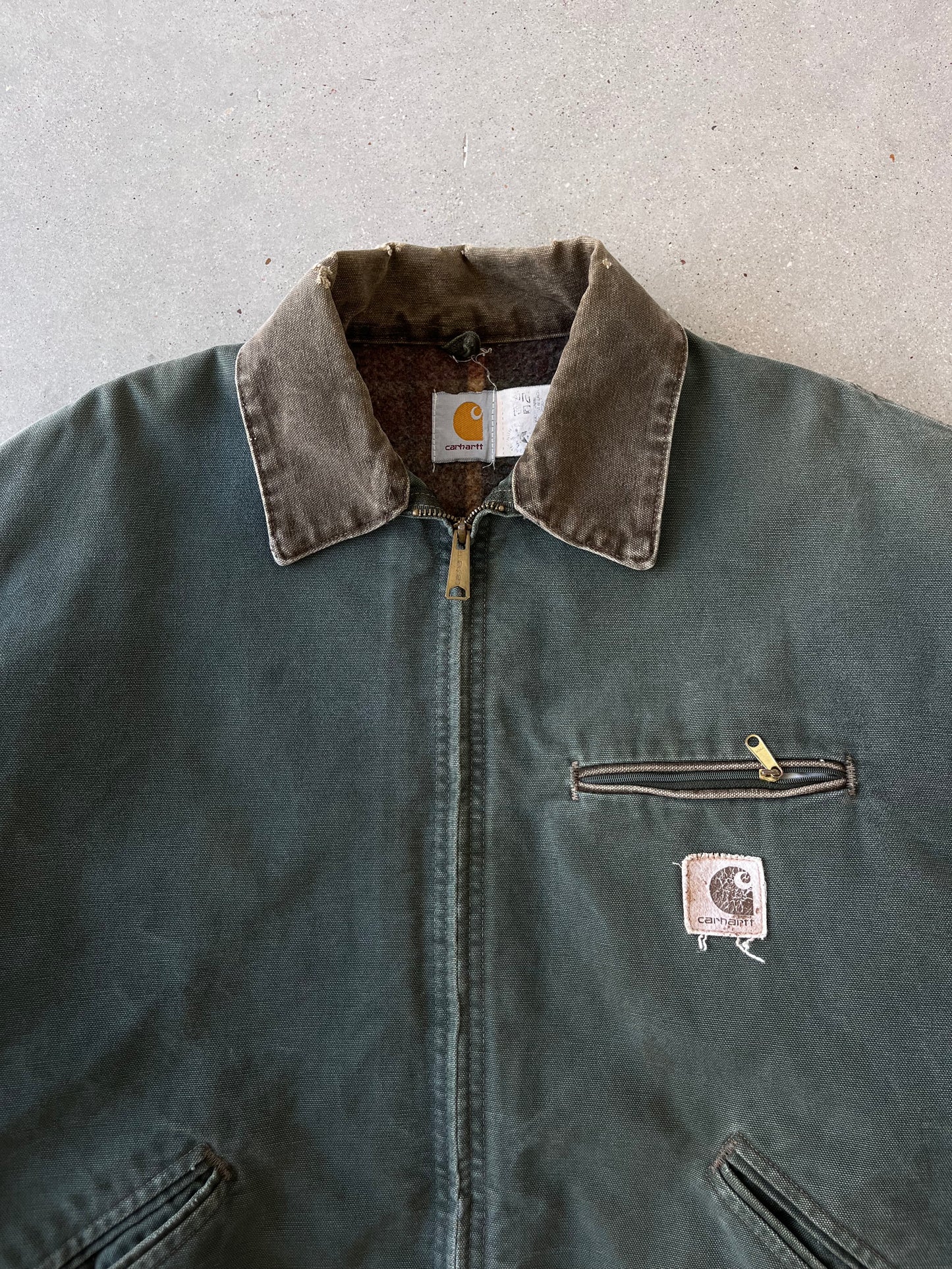 Vintage Carhartt Olive Blanket-lined Detroit Jacket - XL