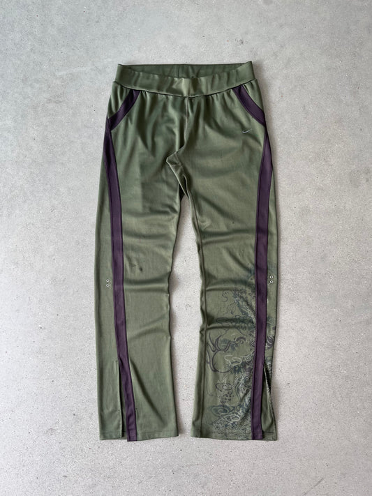 Vintage Y2K Nike Women's Olive Track Pants - L