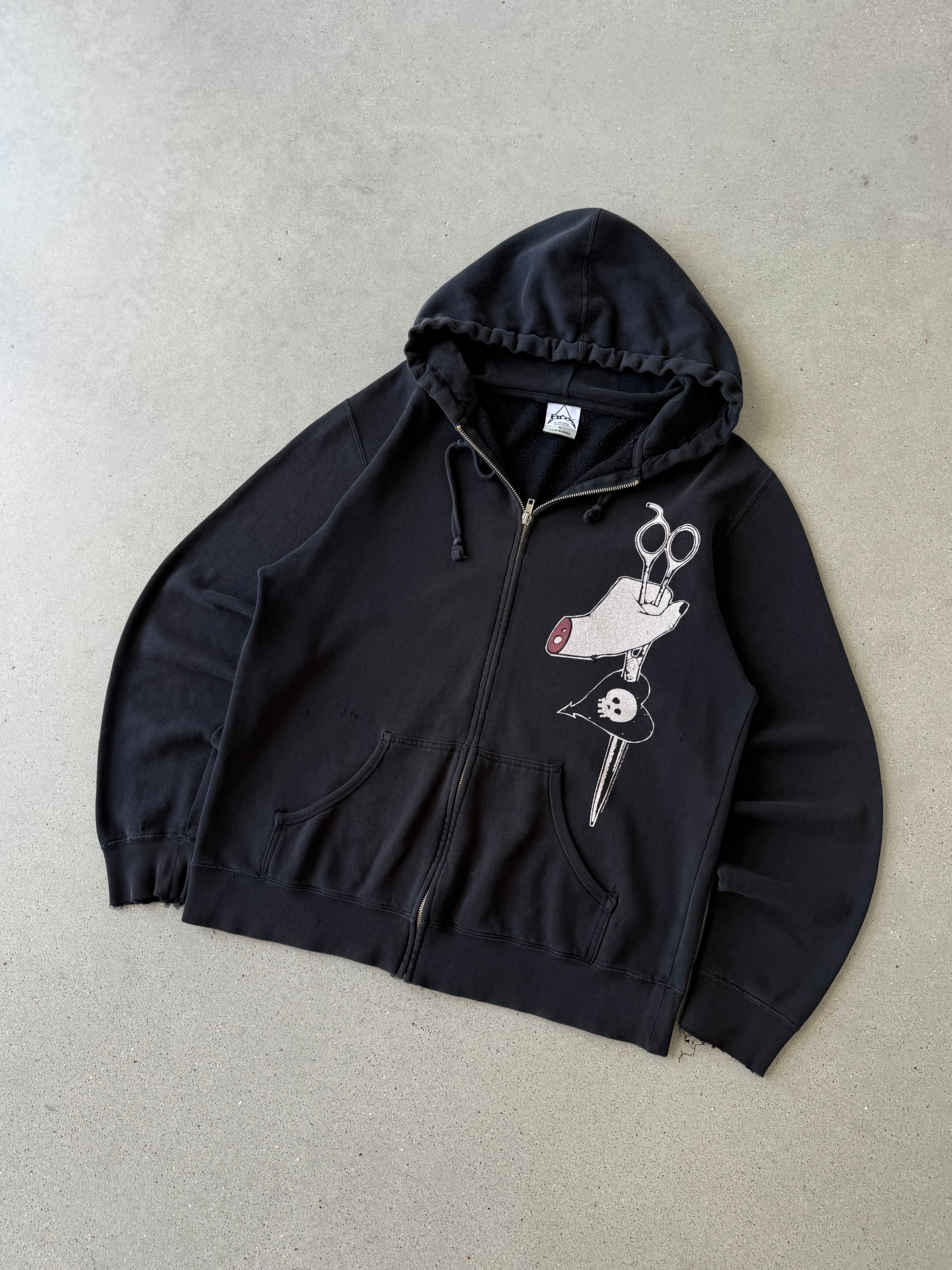 Vintage Y2K Alkaline Trio Zip-up Hoodie - L