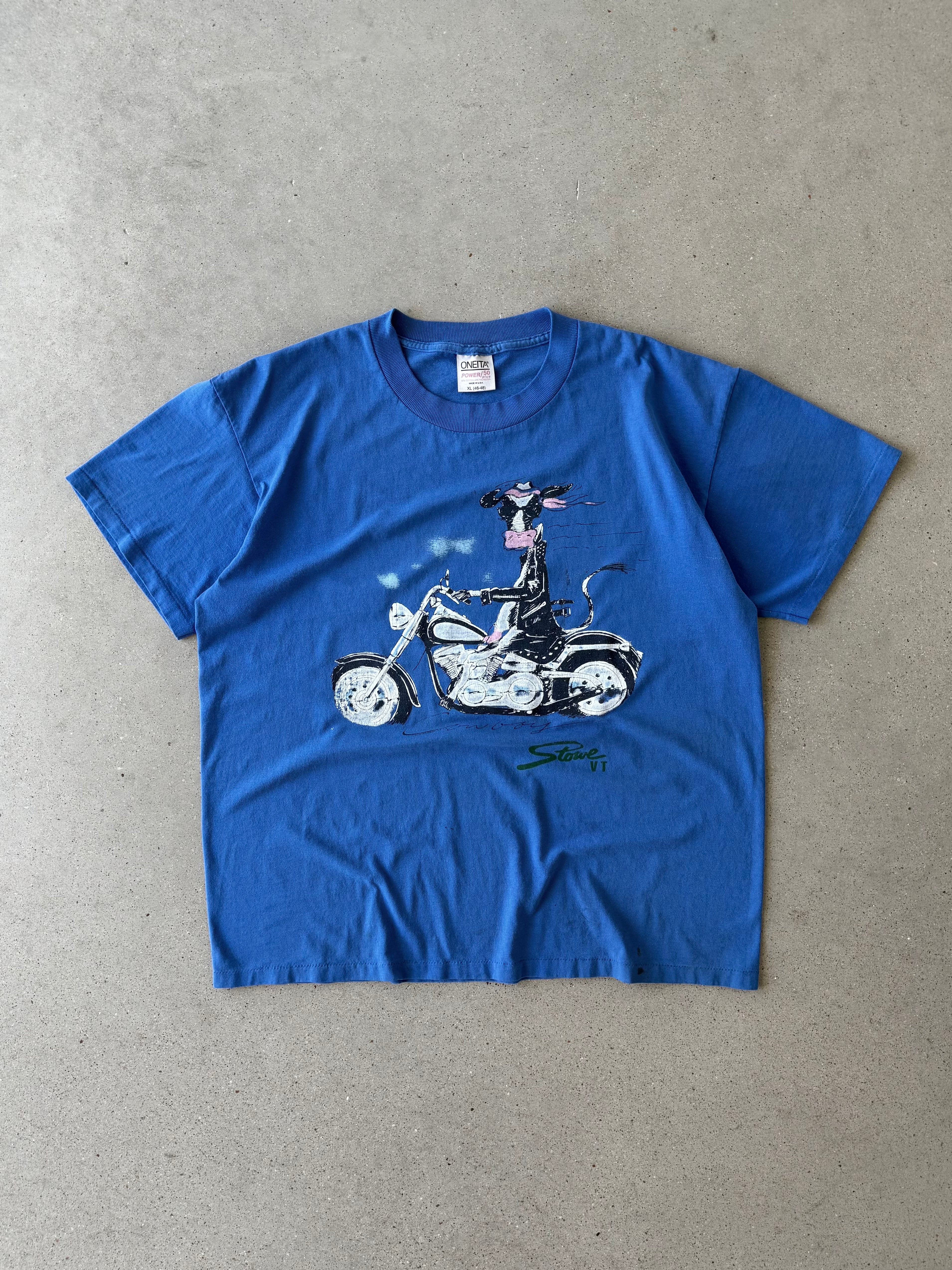 Vintage 90s Cow Stowe VT Tee - XL