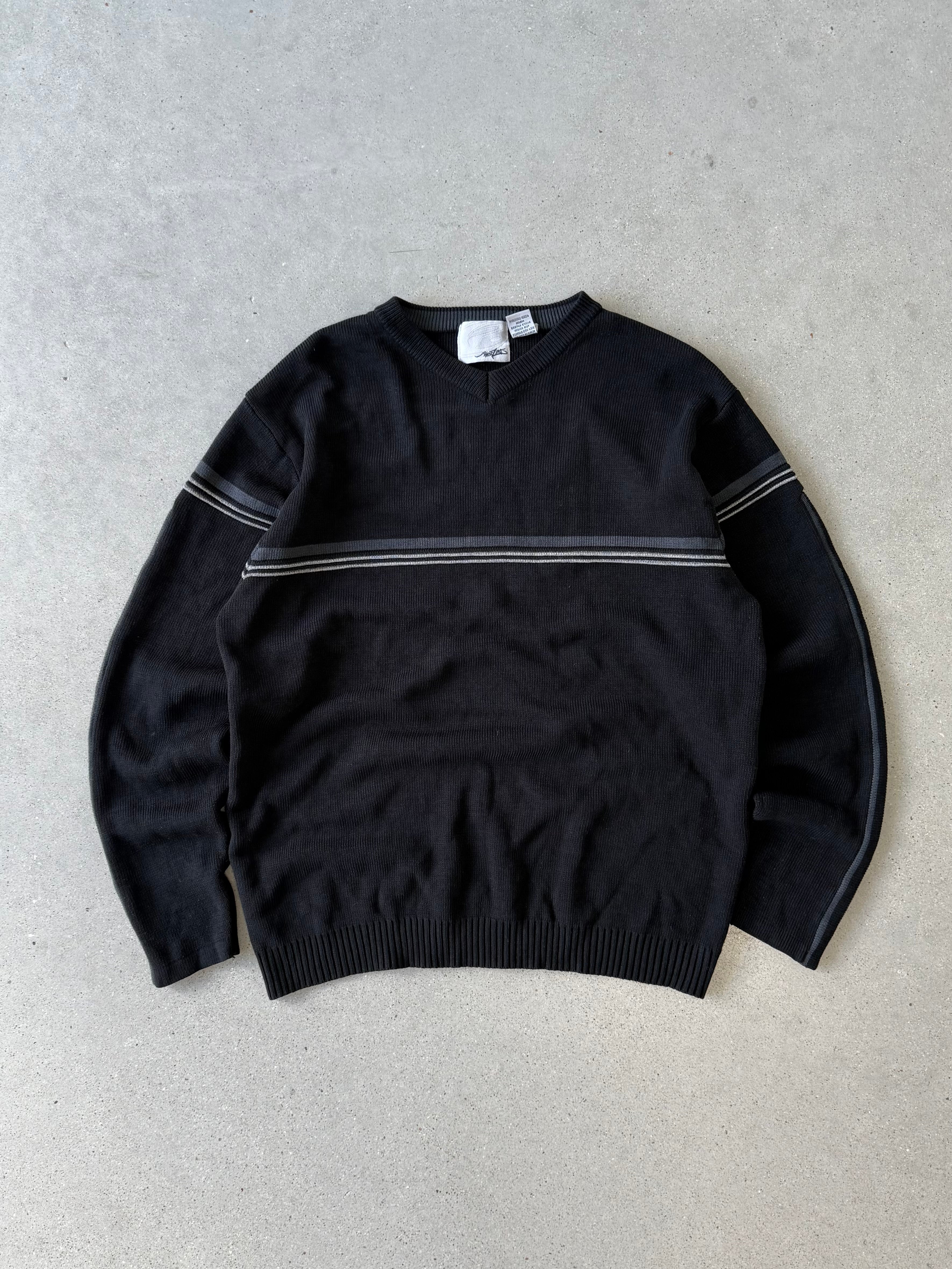 Vintage Point Zero Center Stripe Black Sweater - XL