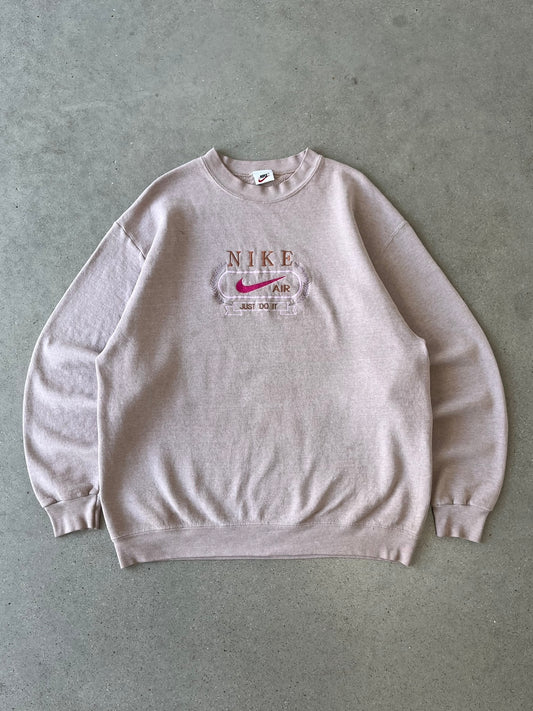 Vintage Nike Air Embroidered Faded Pink Crewneck - XL