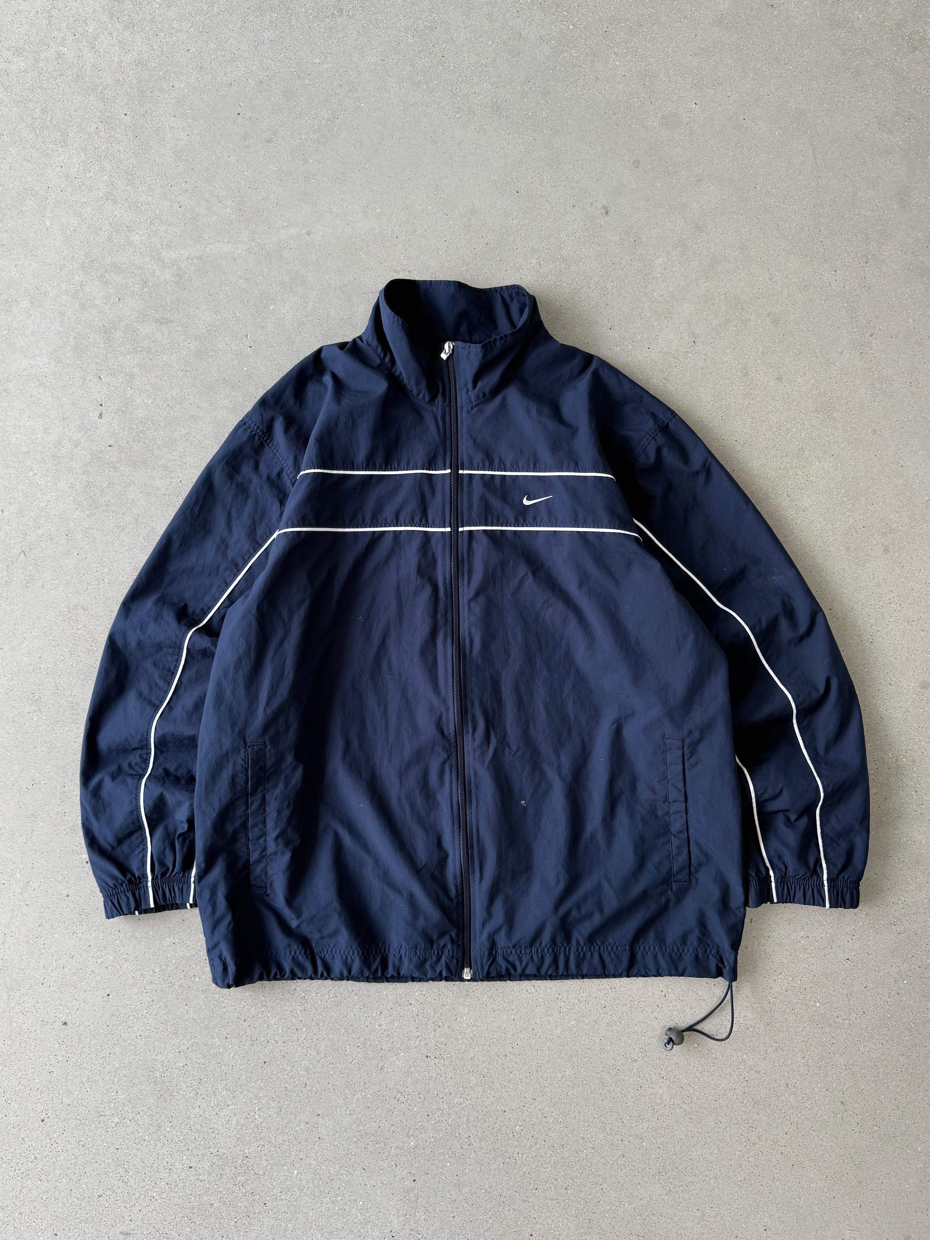 Vintage Nike Mini Swoosh Navy Track Jacket - XL