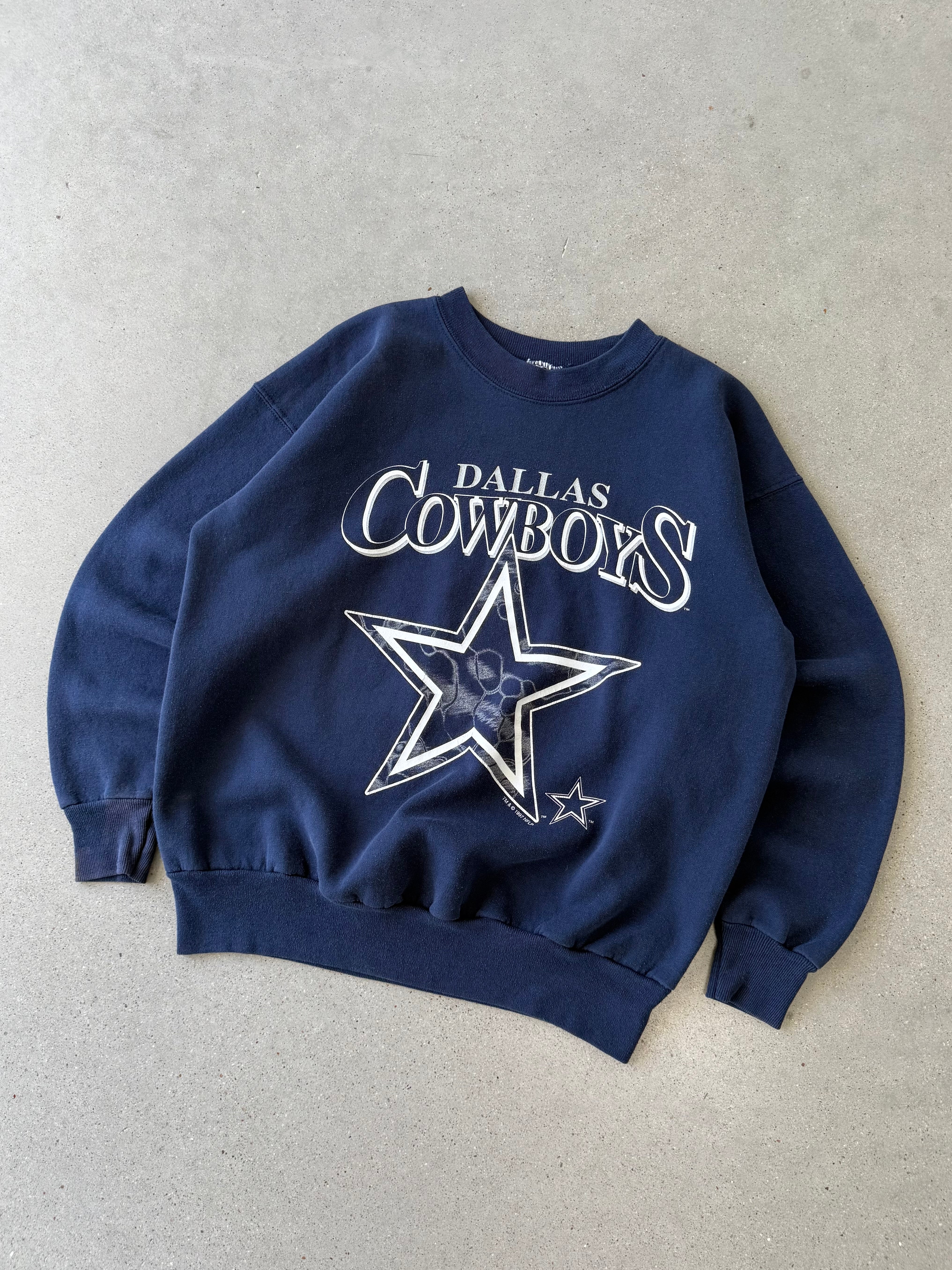 Vintage Dallas Cowboys Star Spellout Navy Sweatshirt  - M