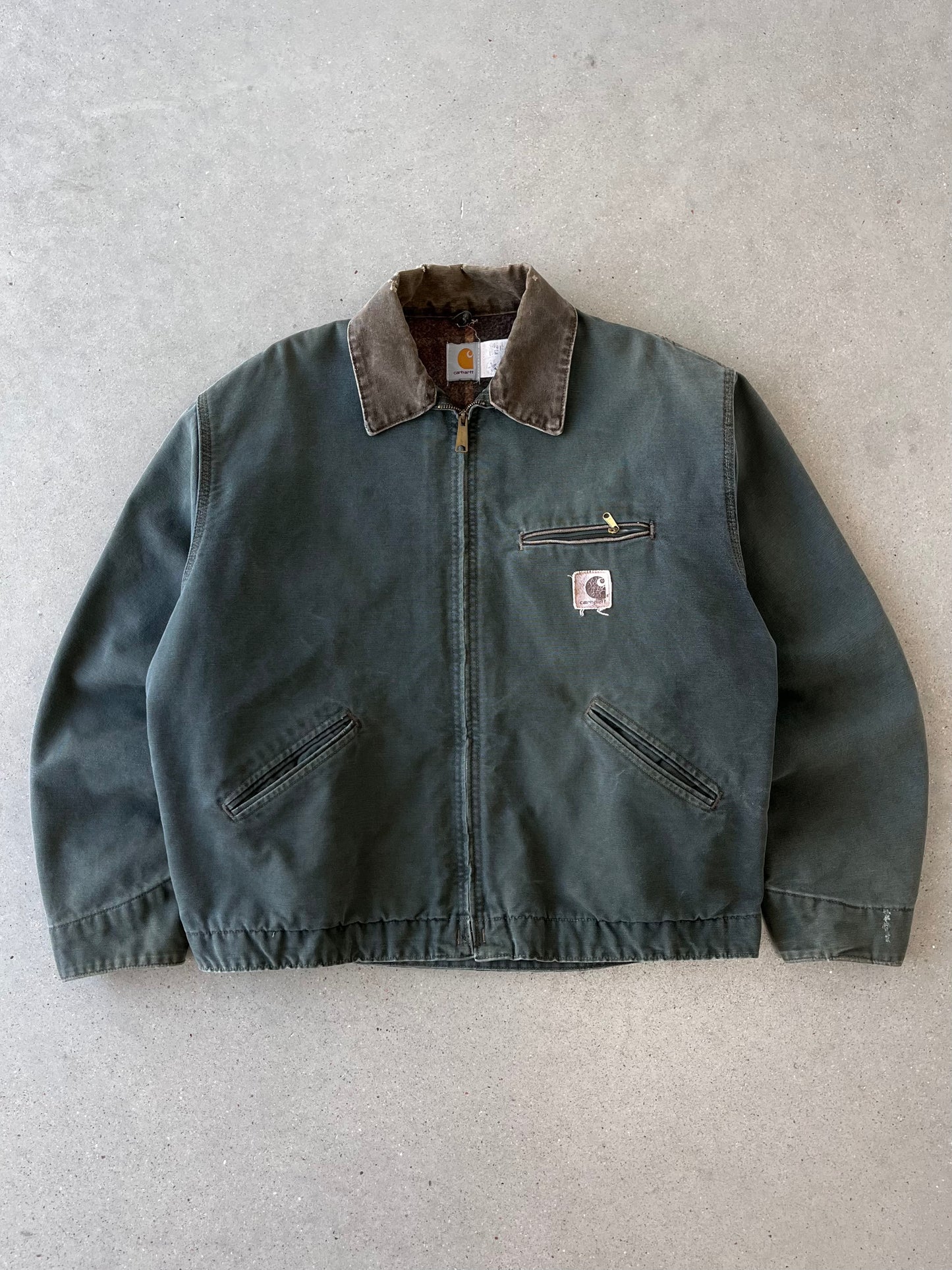 Vintage Carhartt Olive Blanket-lined Detroit Jacket - XL