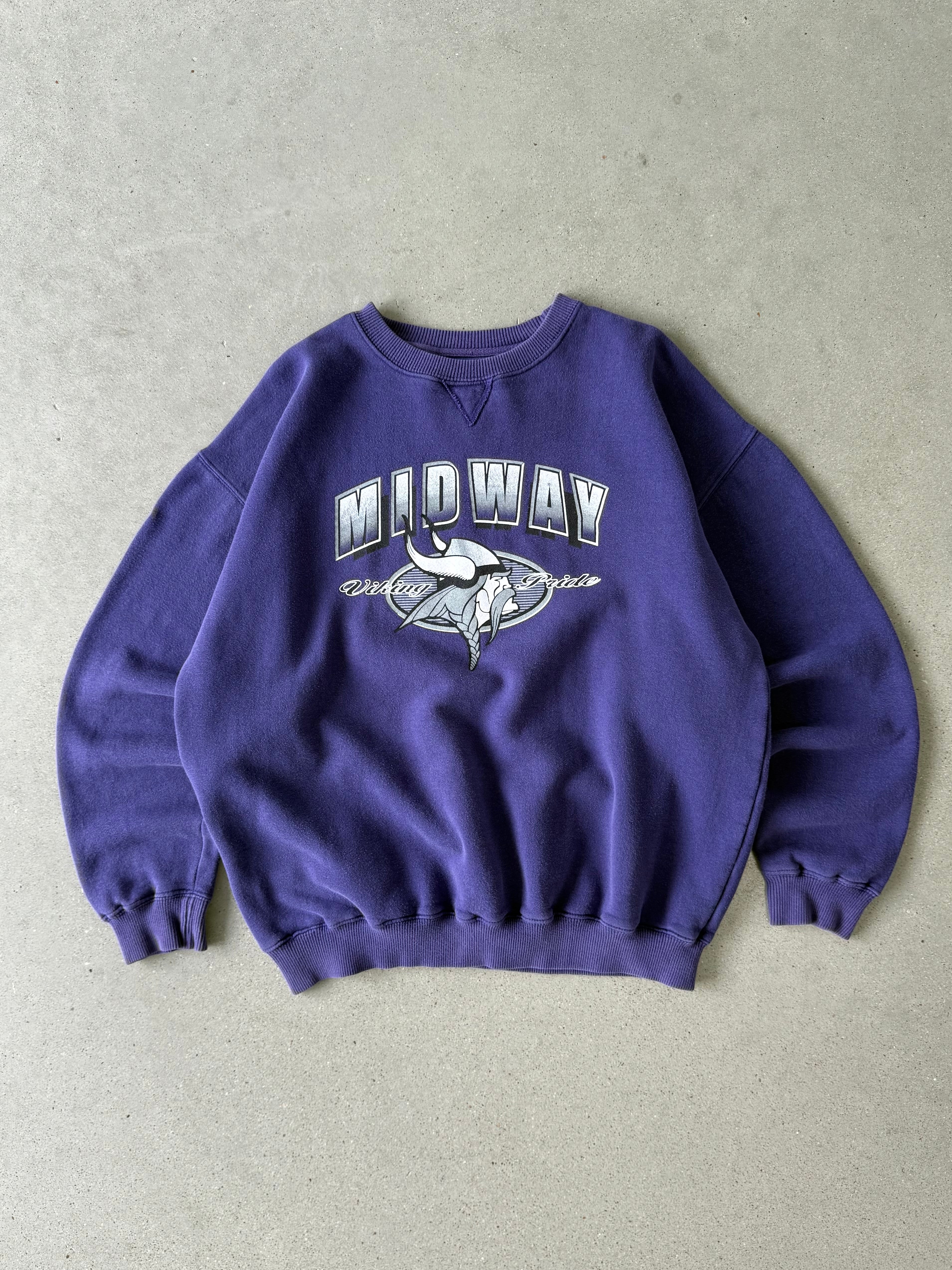 Vintage 90s Minnesota Viking Crewneck - L