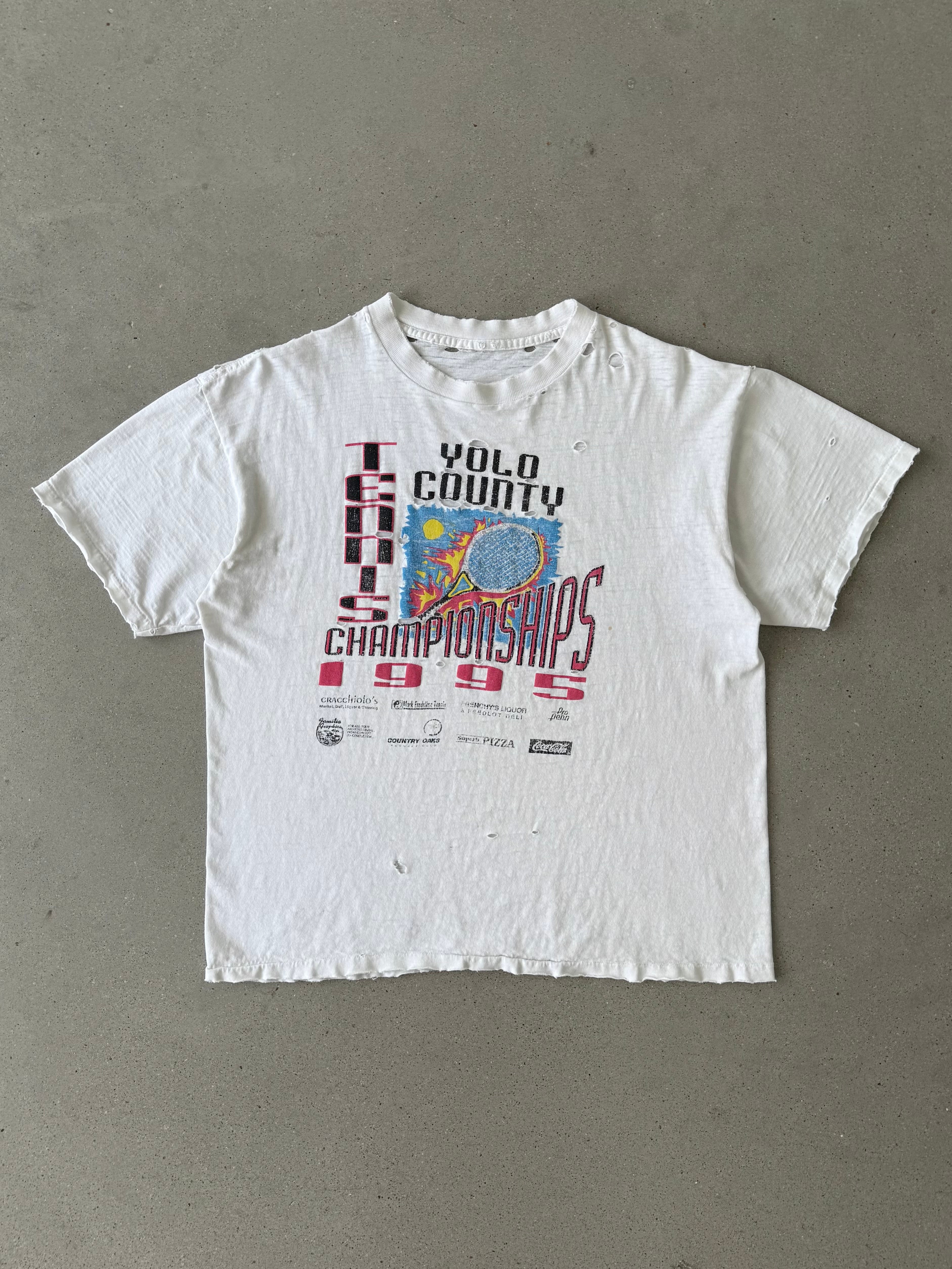 Vintage 1999 Distressed Tennis Champions Boxy Tee - L