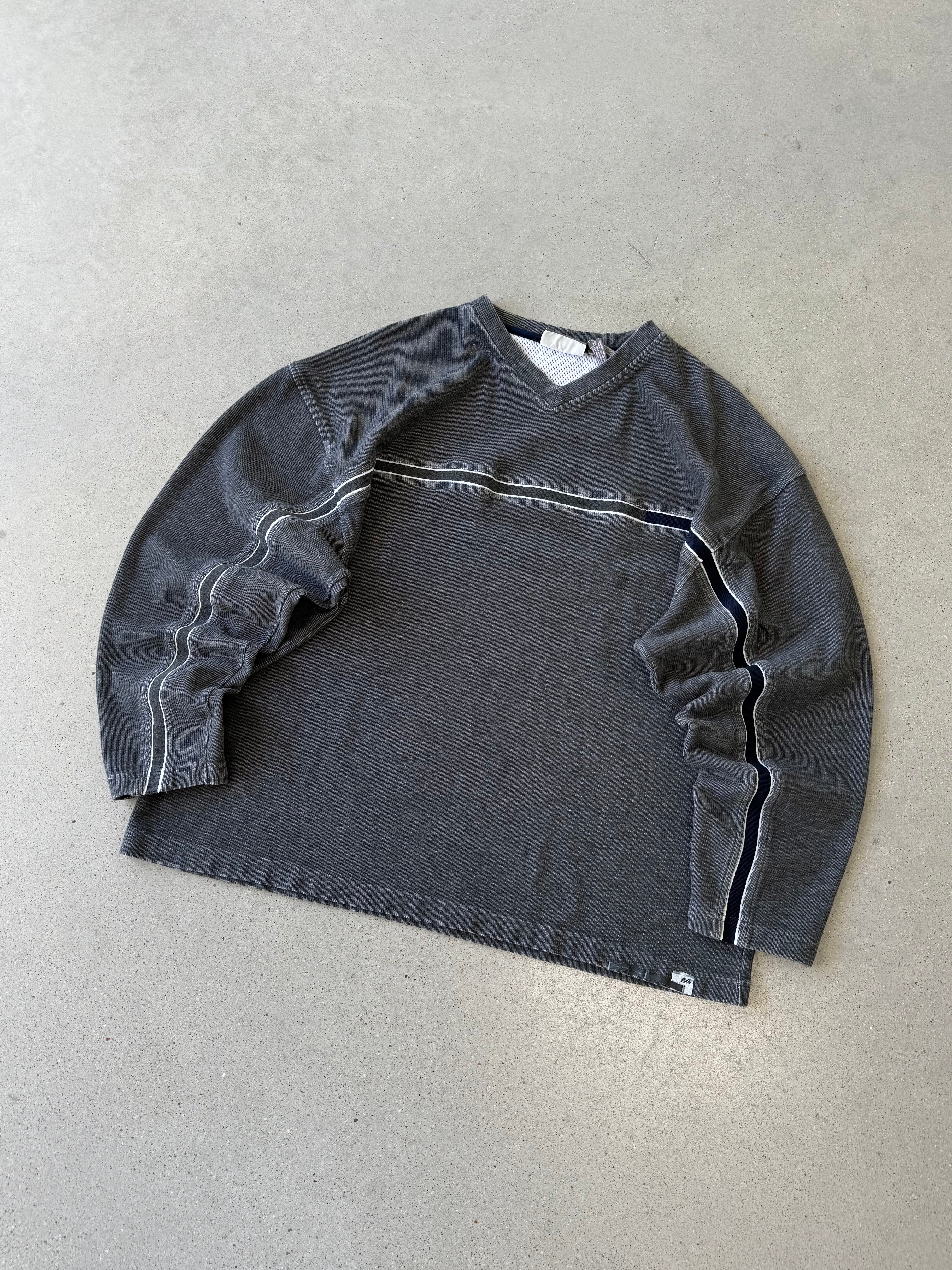 Vintage Extreme Gear Gray Striped Sweater - XL
