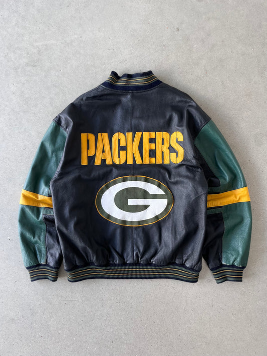 Vintage Green Bay Packers Leather Jacket - L