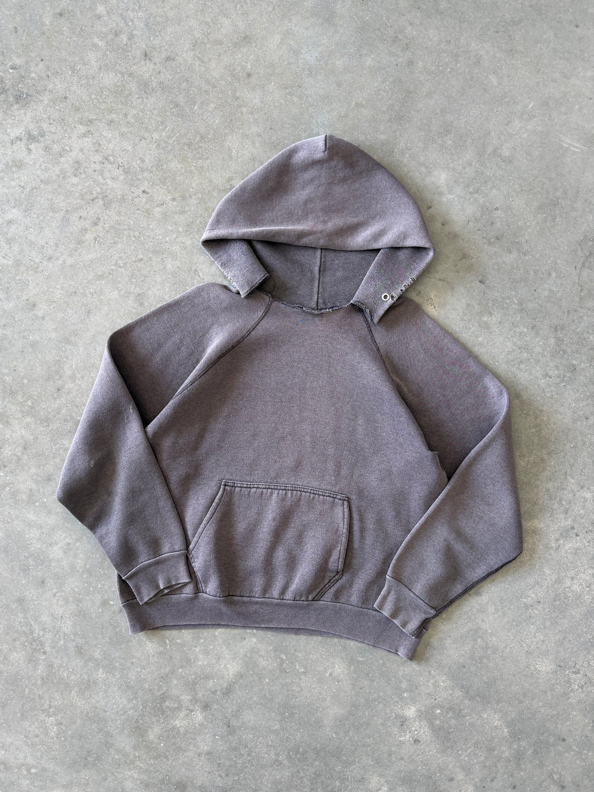 Vintage 1980s Distressed Charcoal Hoodie (L)