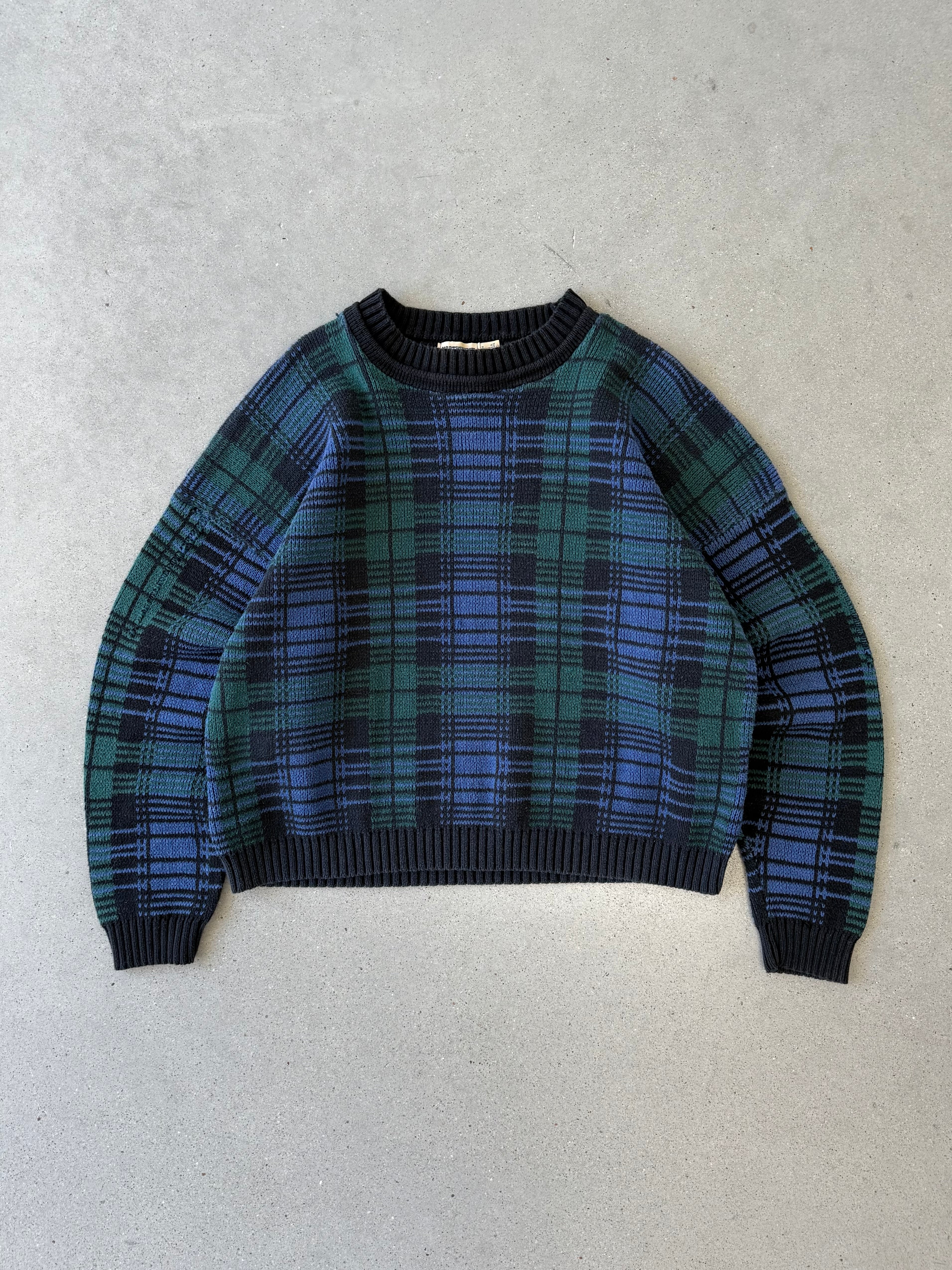 Vintage Northwest Blue Plaid Navy/Green Sweater - M