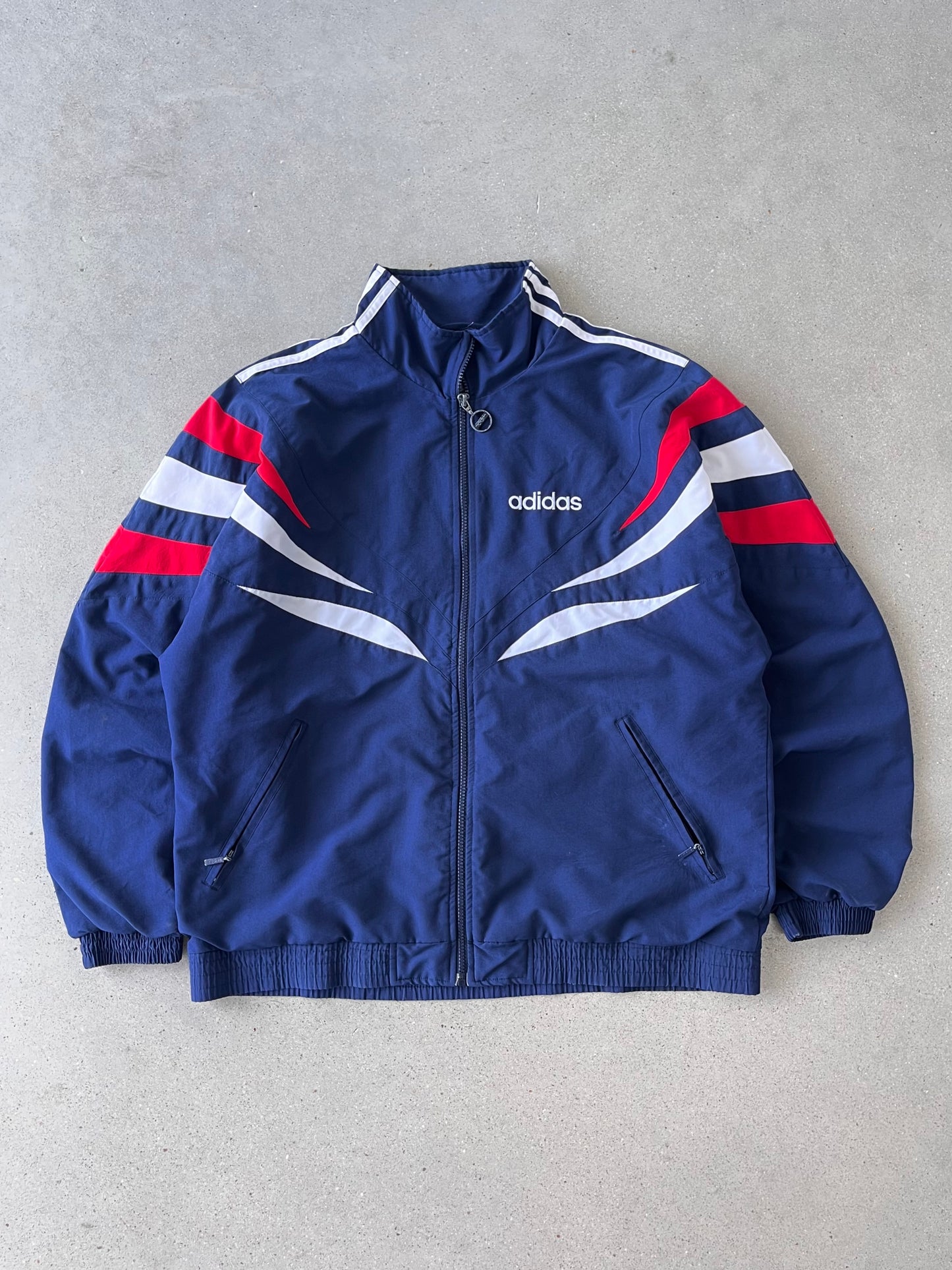 Vintage Adidas Navy/Red Track Jacket - L