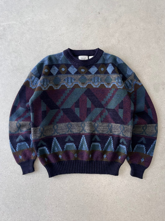 Vintage Men's Store Pattern Knitted Sweater - M